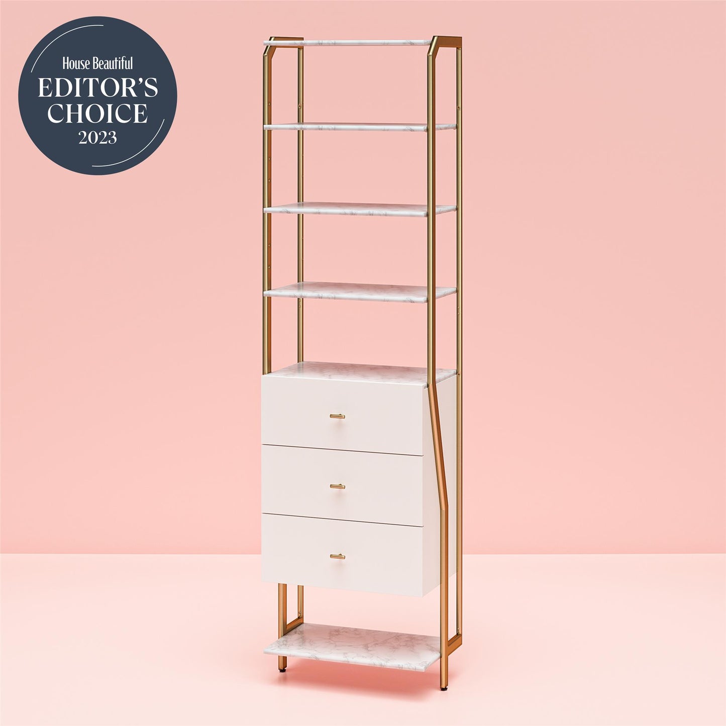Gwyneth Closet - 3 Drawers - White marble