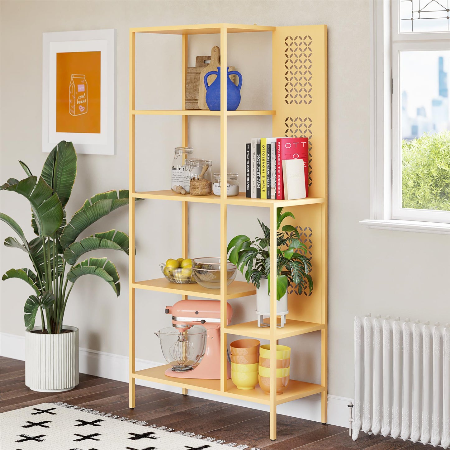 Annie Retro Bookcase - Sunlight Yellow