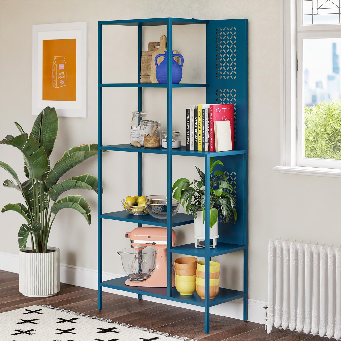 Annie Retro Bookcase - Moroccan Blue