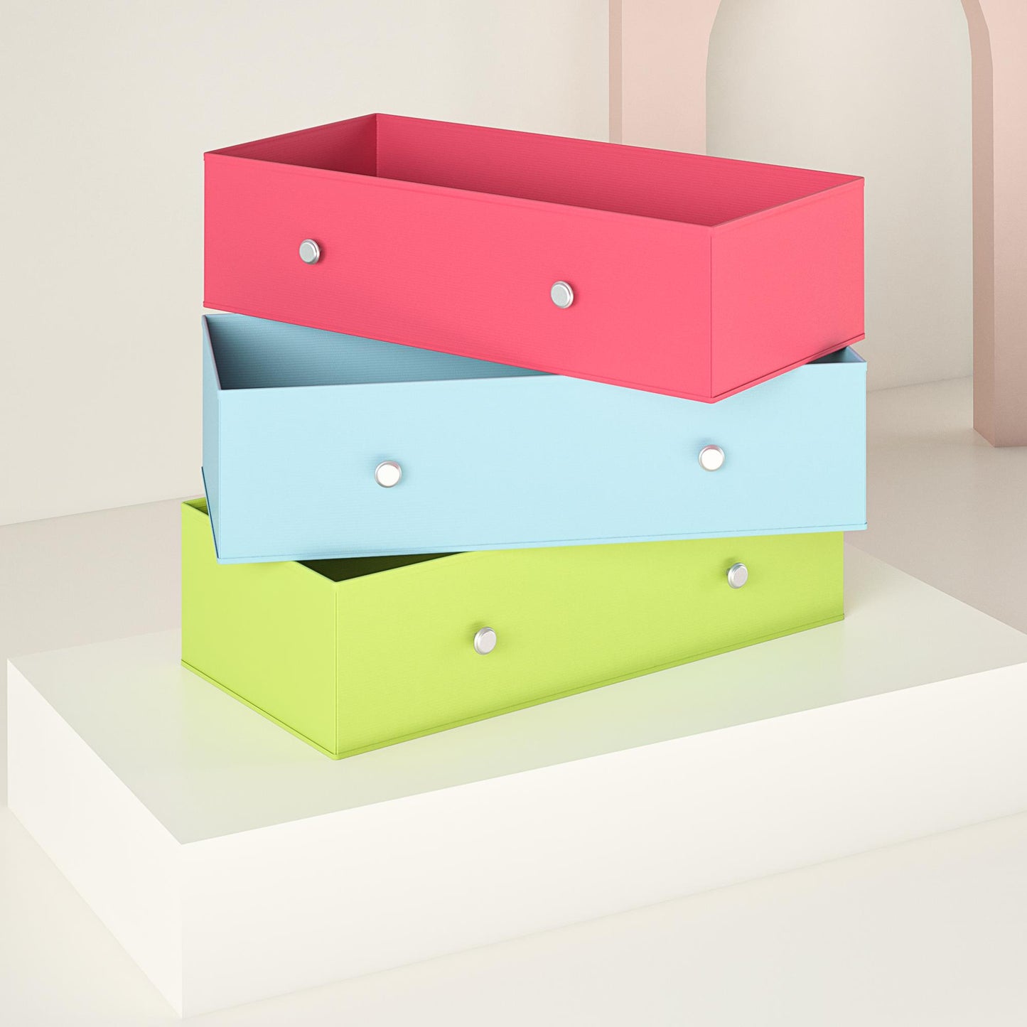 Mya Park Dresser with Fabric Bins - Apple Green