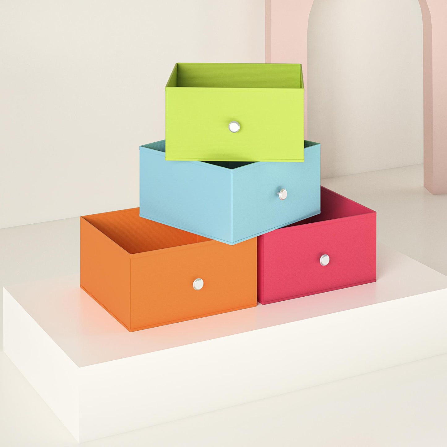 Mya Park Nightstand with Fabric Bins - Apple Green
