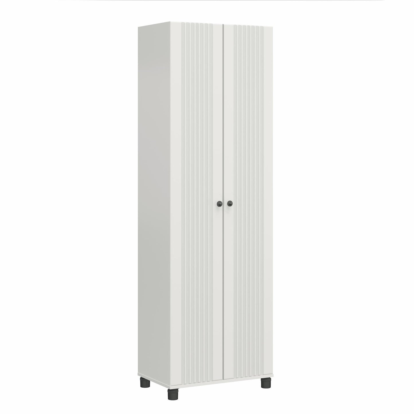 Kendall Fluted 24 In Wide 2 Door Storage Cabinet - White