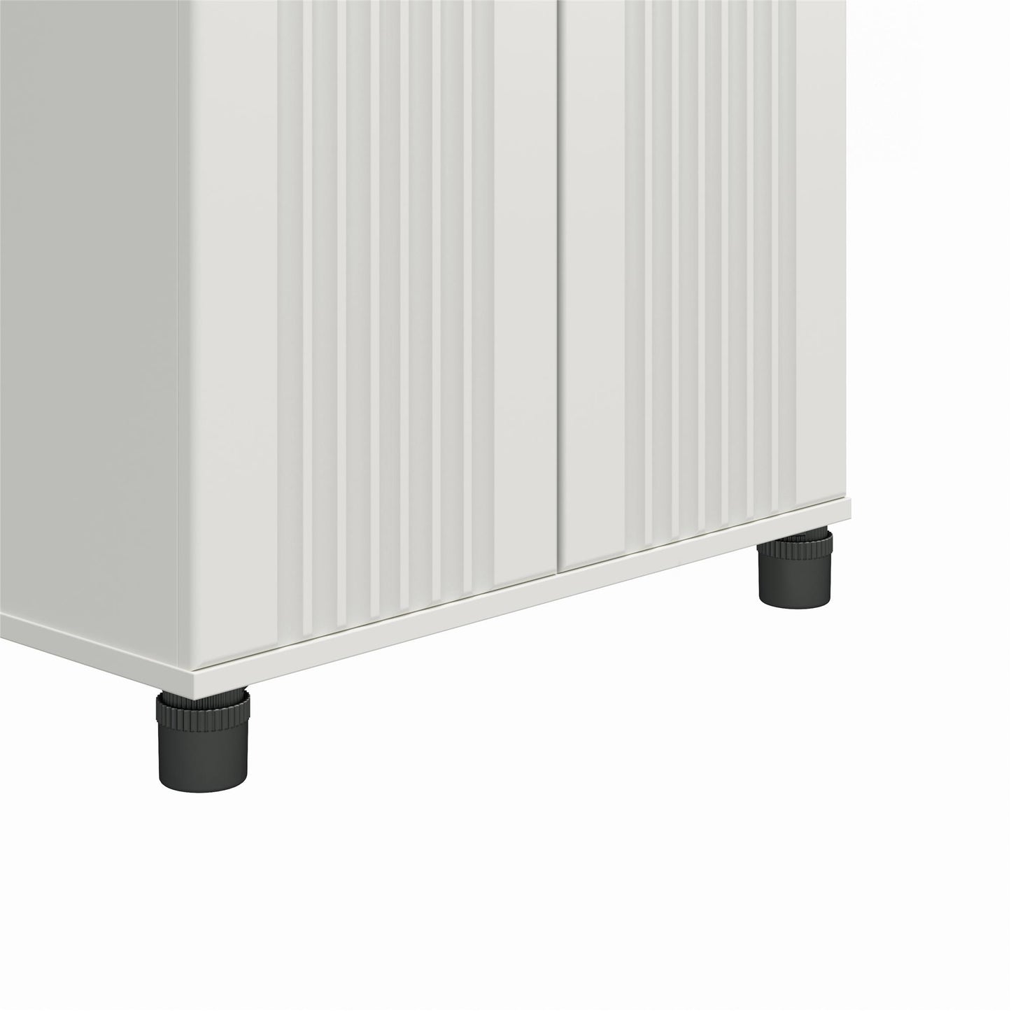 Kendall Fluted 24 In Wide 2 Door Storage Cabinet - White