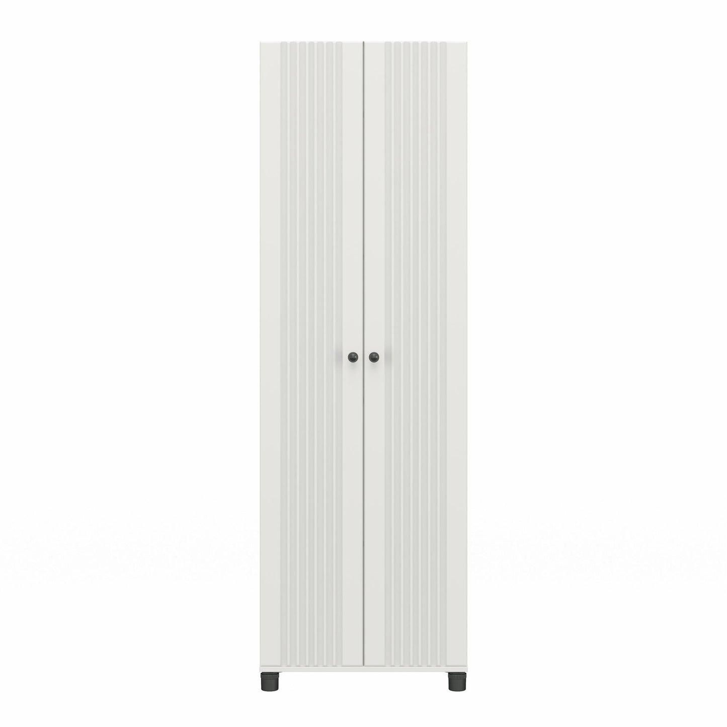 Kendall Fluted 24 In Wide 2 Door Storage Cabinet - White