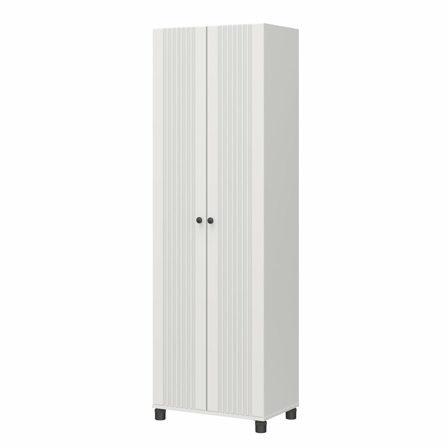 Kendall Fluted 24 In Wide 2 Door Storage Cabinet - White