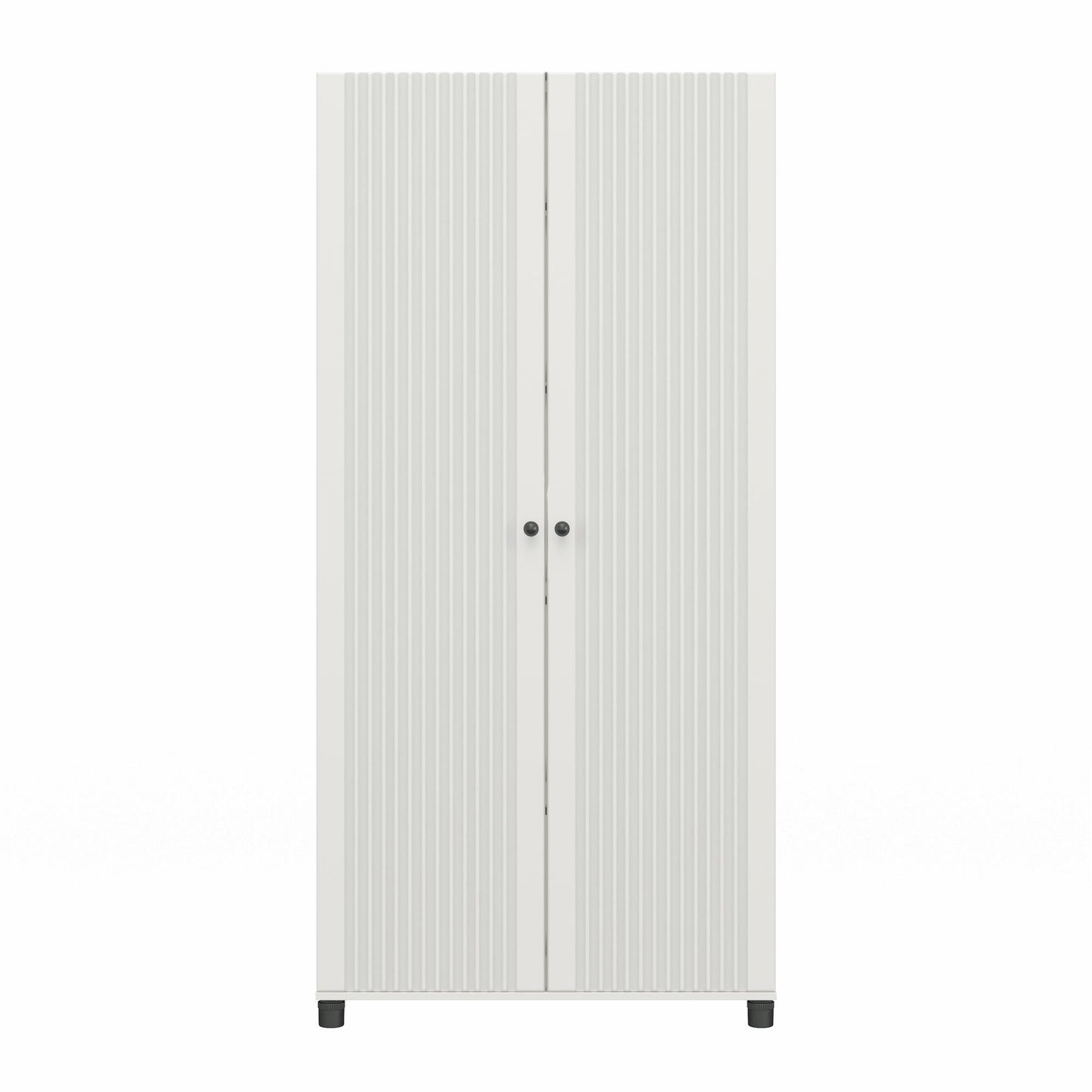 Kendall Fluted 36 In Wide 2 Door Storage Cabinet - White