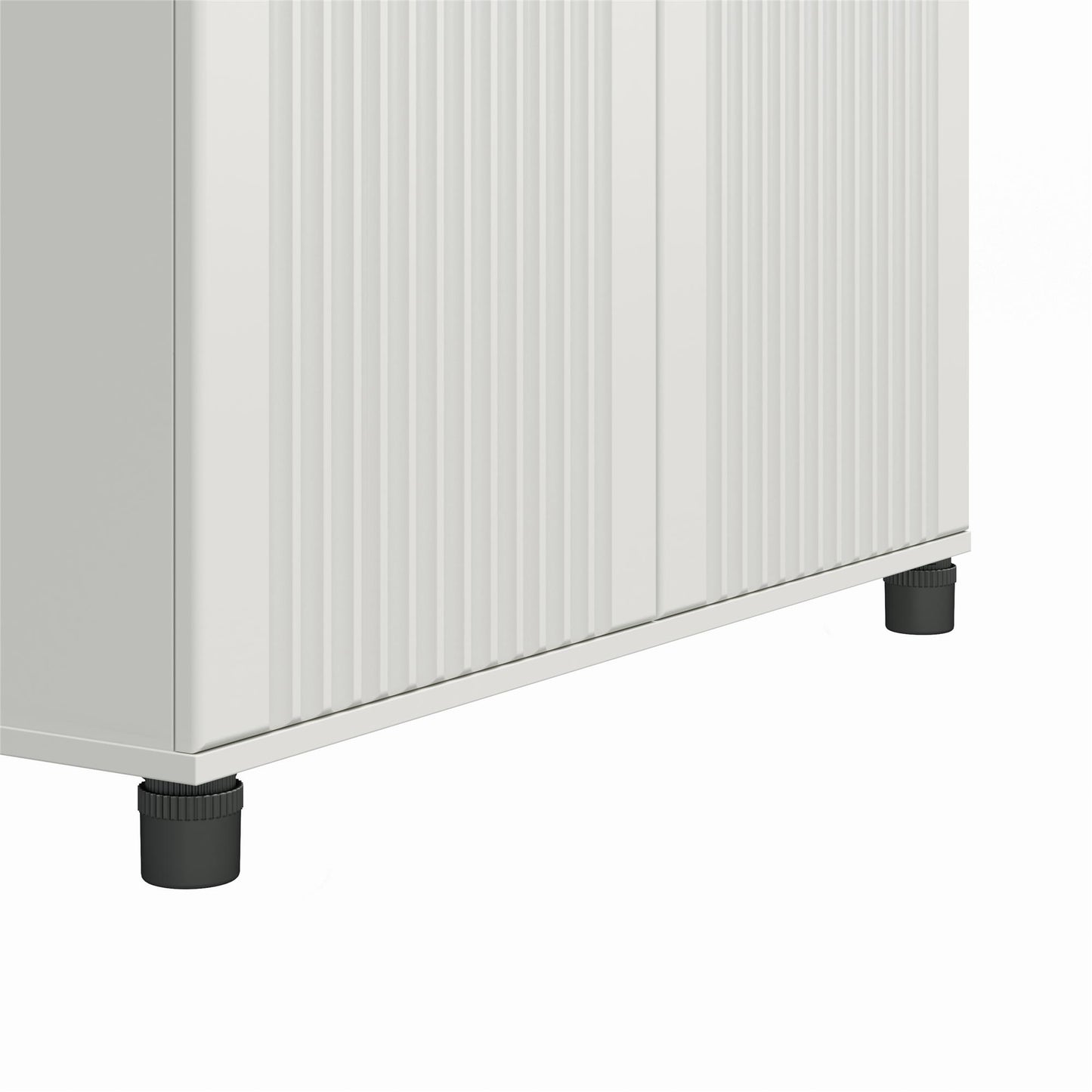 Kendall Fluted 36 In Wide 2 Door Storage Cabinet - White