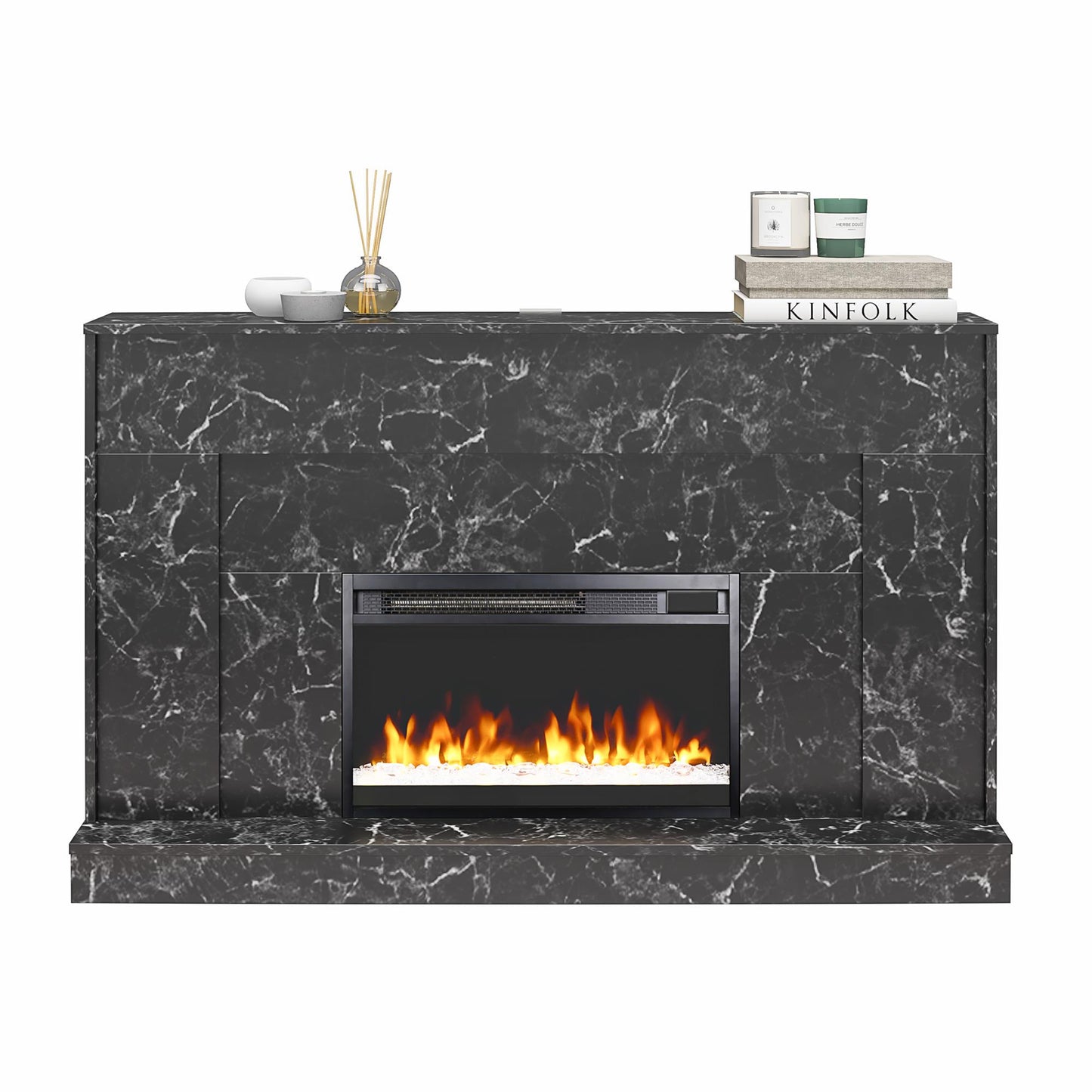 Liberty Mantel Fireplace - Black Marble