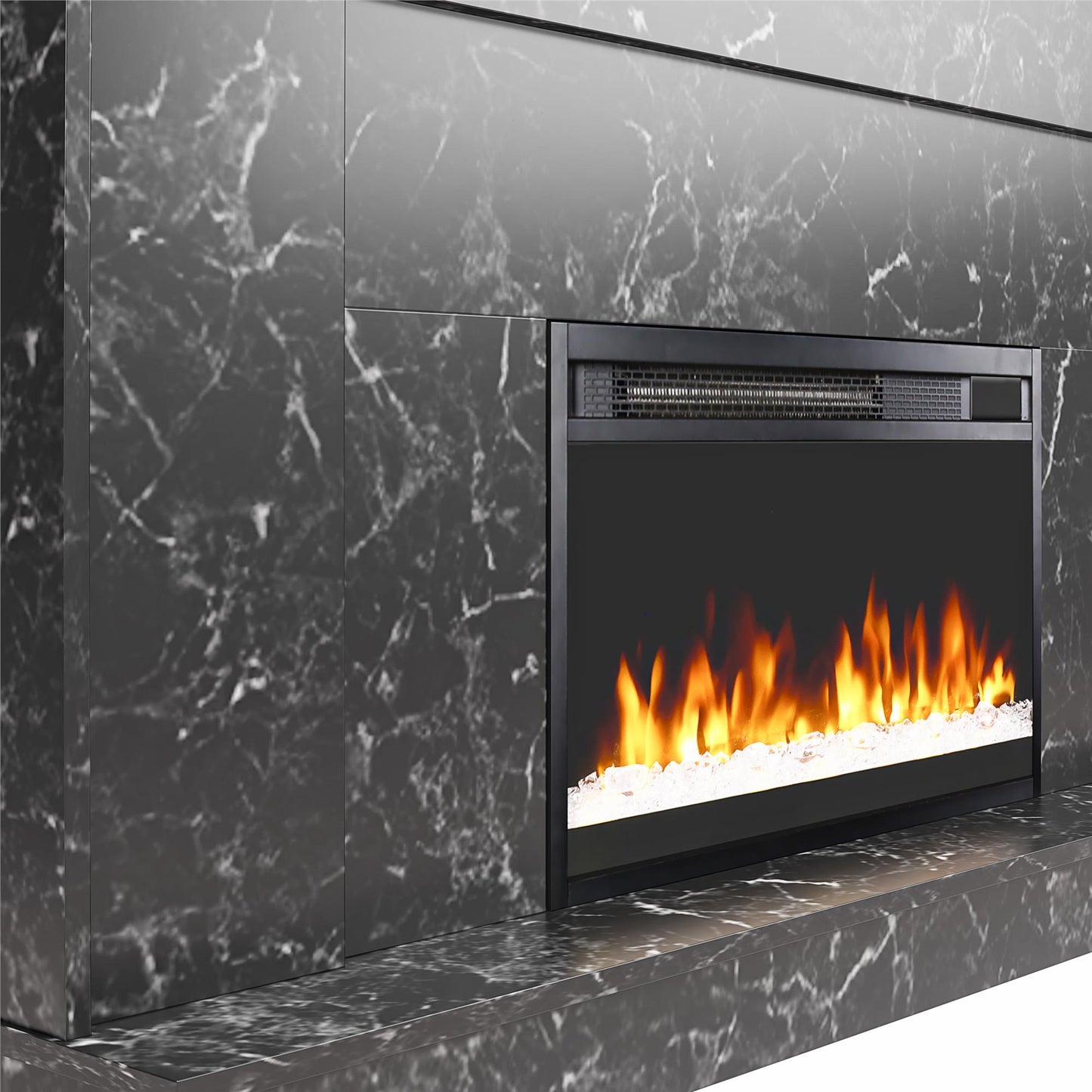 Liberty Mantel Fireplace - Black Marble