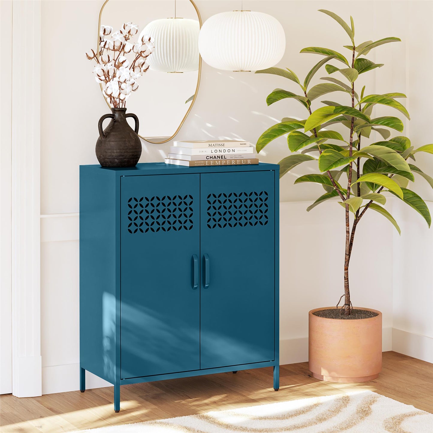 Annie Retro Short 2 Door Cabinet - Moroccan Blue