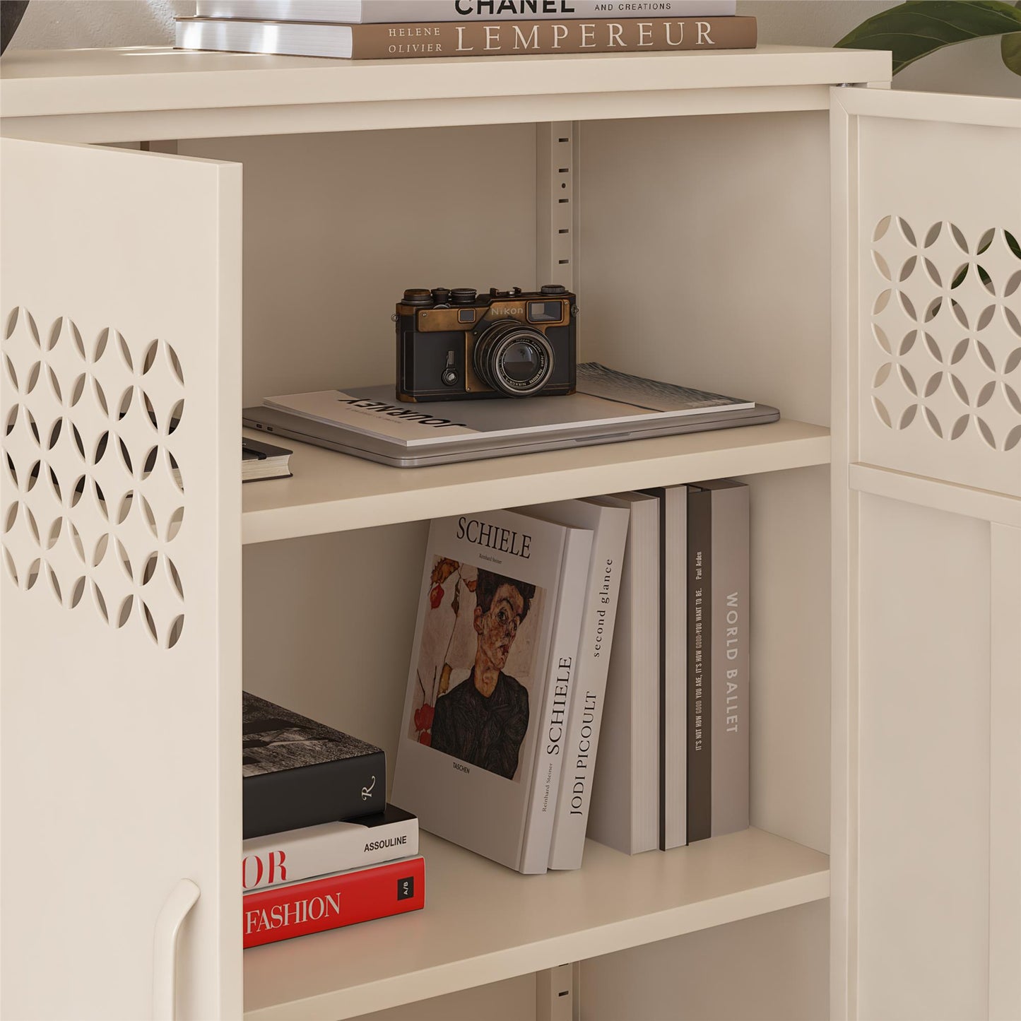 Annie Retro Short 2 Door Cabinet - Parchment