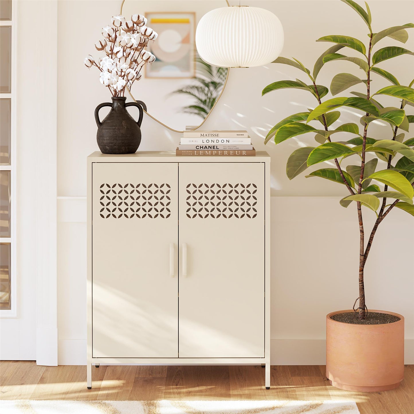 Annie Retro Short 2 Door Cabinet - Parchment