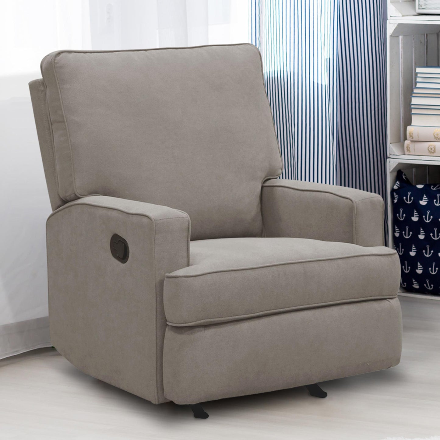 Baby Relax Salma Glider Rocker Recliner Chair, Taupe Chenille - Taupe
