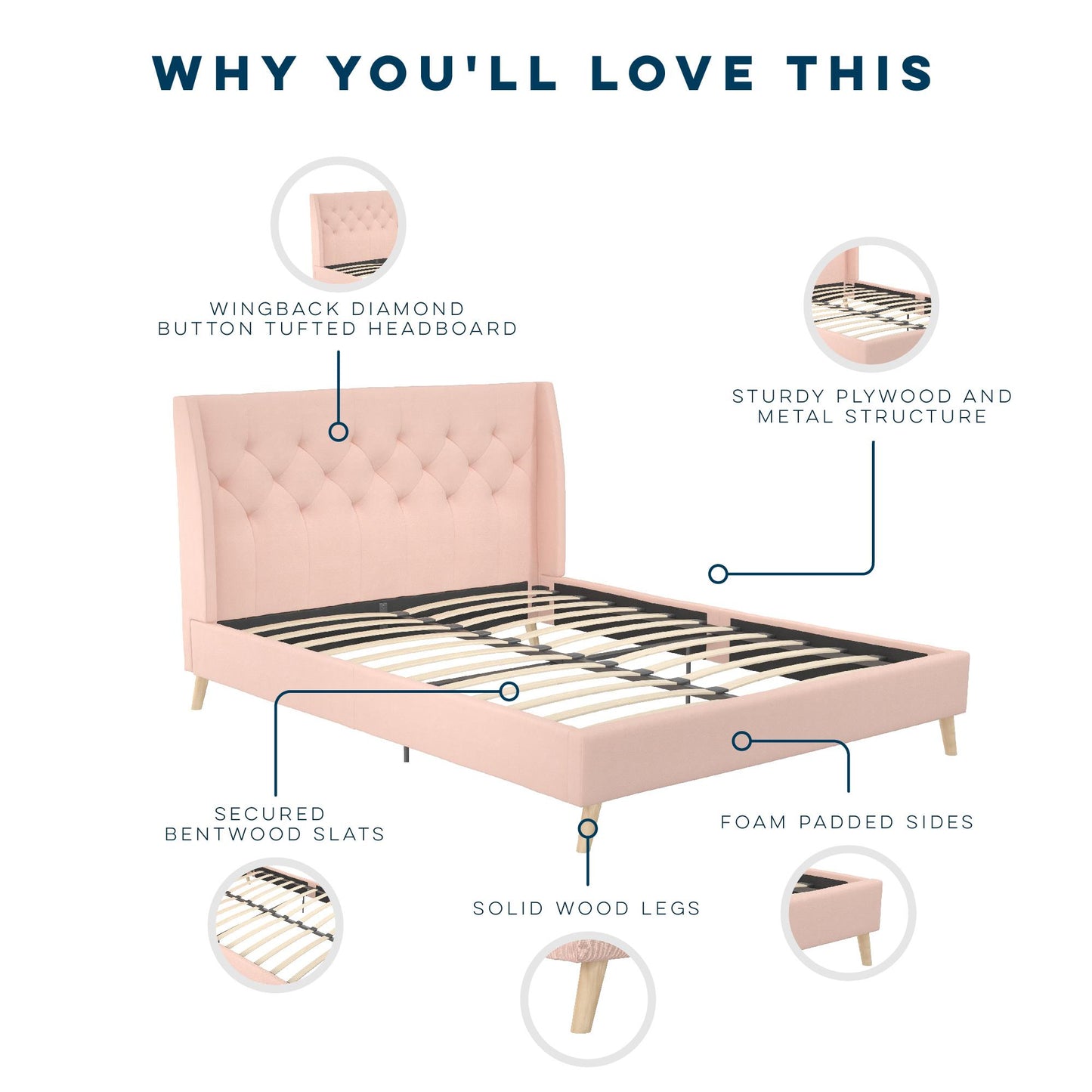 Her Majesty Bed - Pink - Full