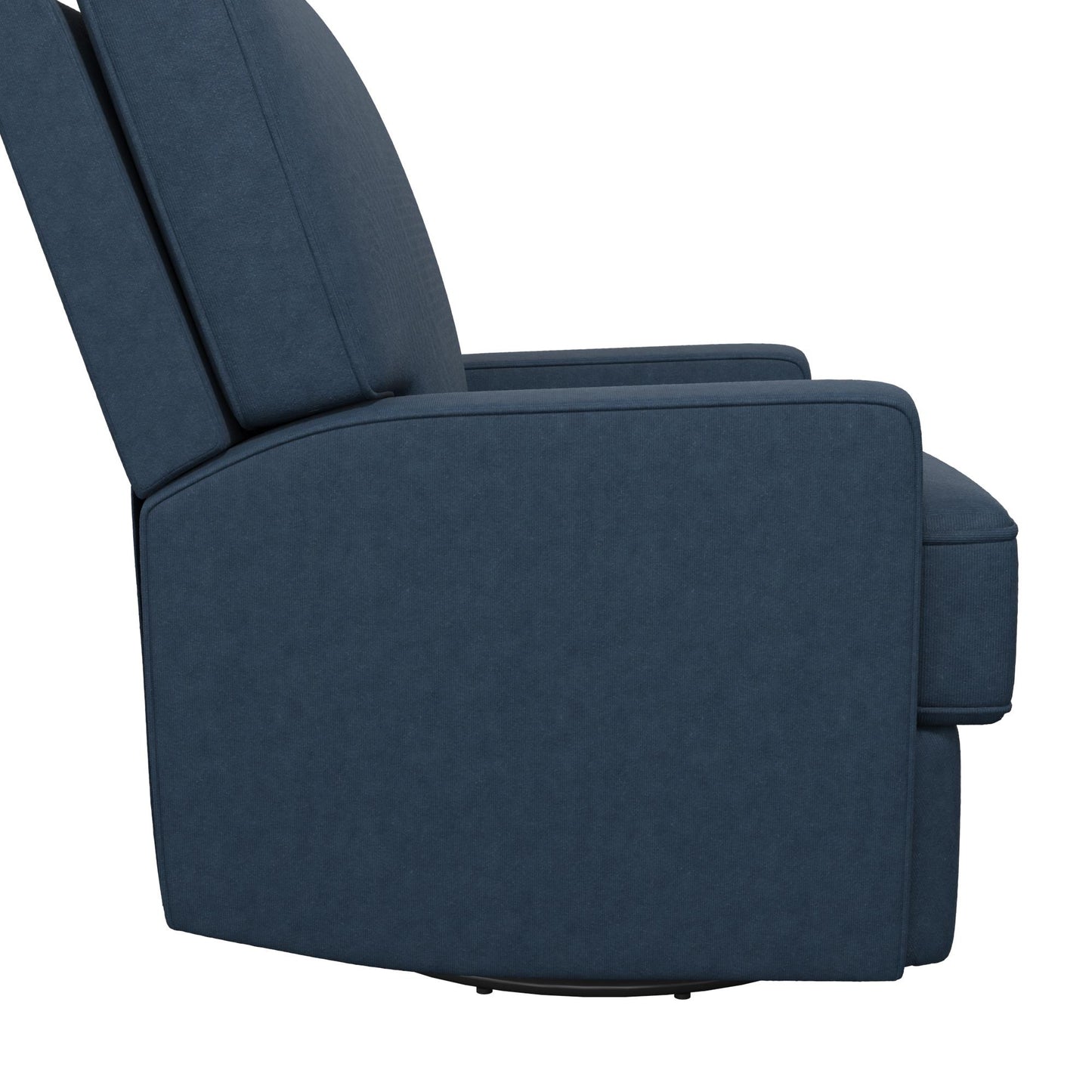 Rylan Upholstered Swivel Glider Recliner Chair with Square Back - Blue