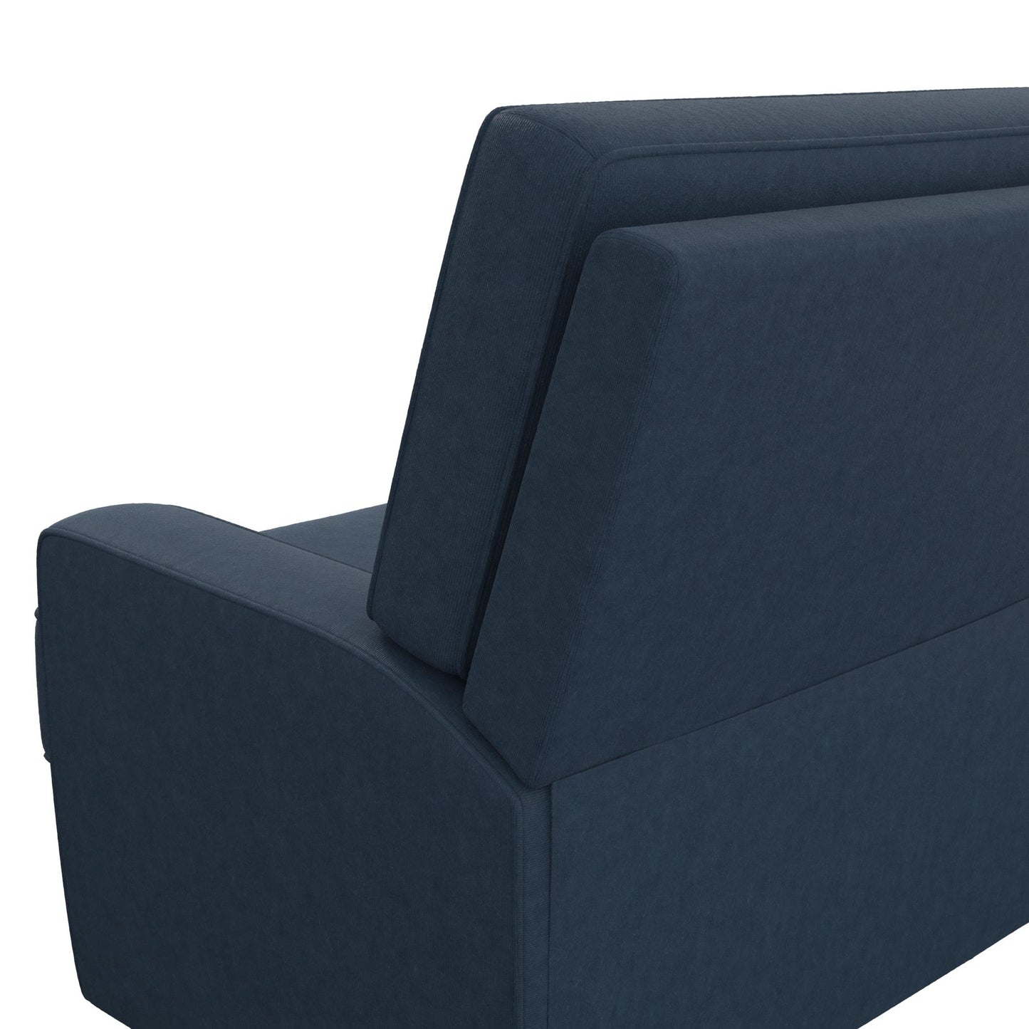 Rylan Upholstered Swivel Glider Recliner Chair with Square Back - Blue