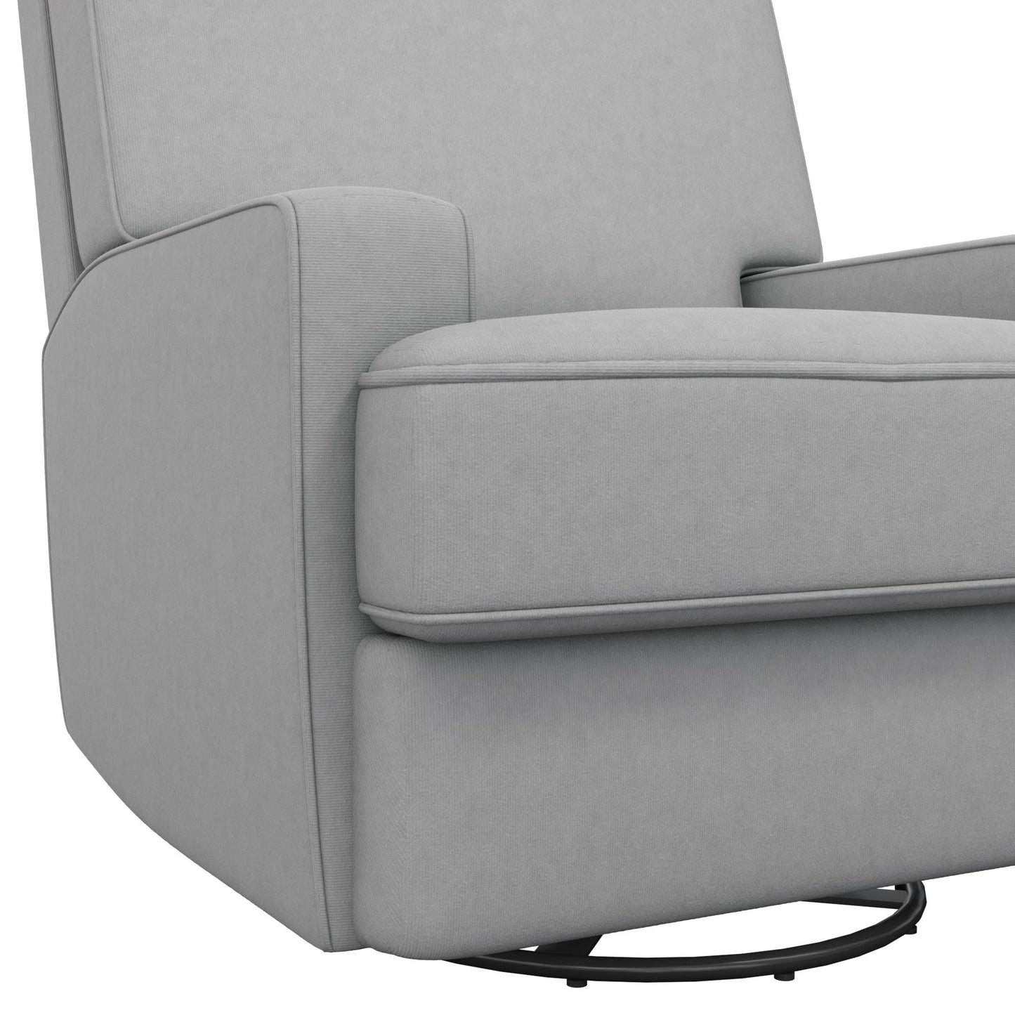 Rylan Upholstered Swivel Glider Recliner Chair with Square Back - Gray