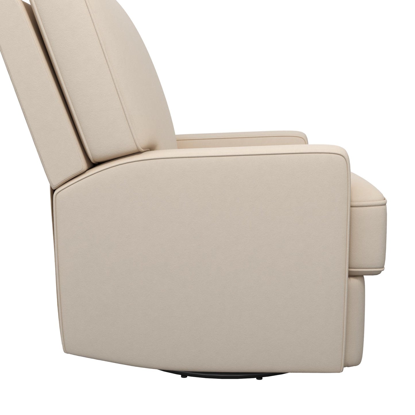 Rylan Upholstered Swivel Glider Recliner Chair with Square Back - Beige