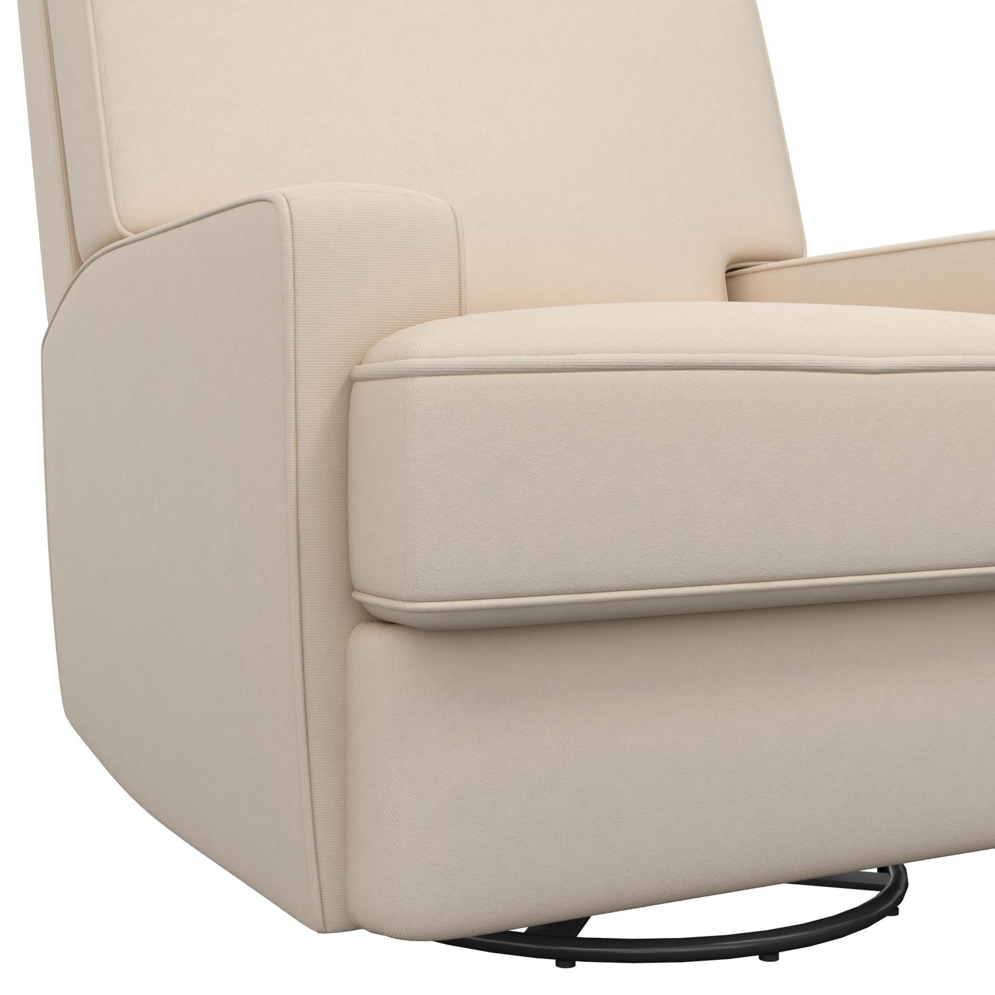 Rylan Upholstered Swivel Glider Recliner Chair with Square Back - Beige