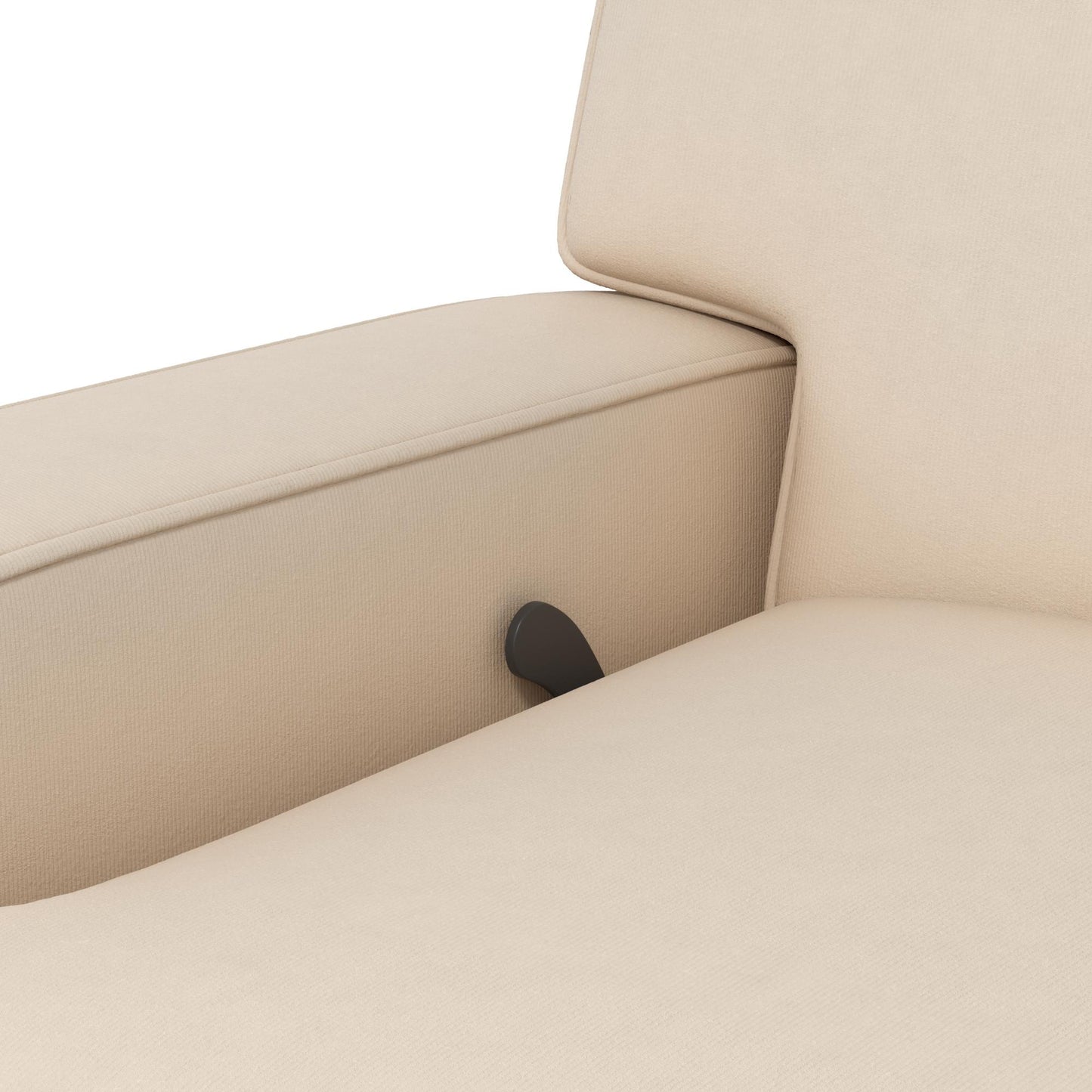 Rylan Upholstered Swivel Glider Recliner Chair with Square Back - Beige