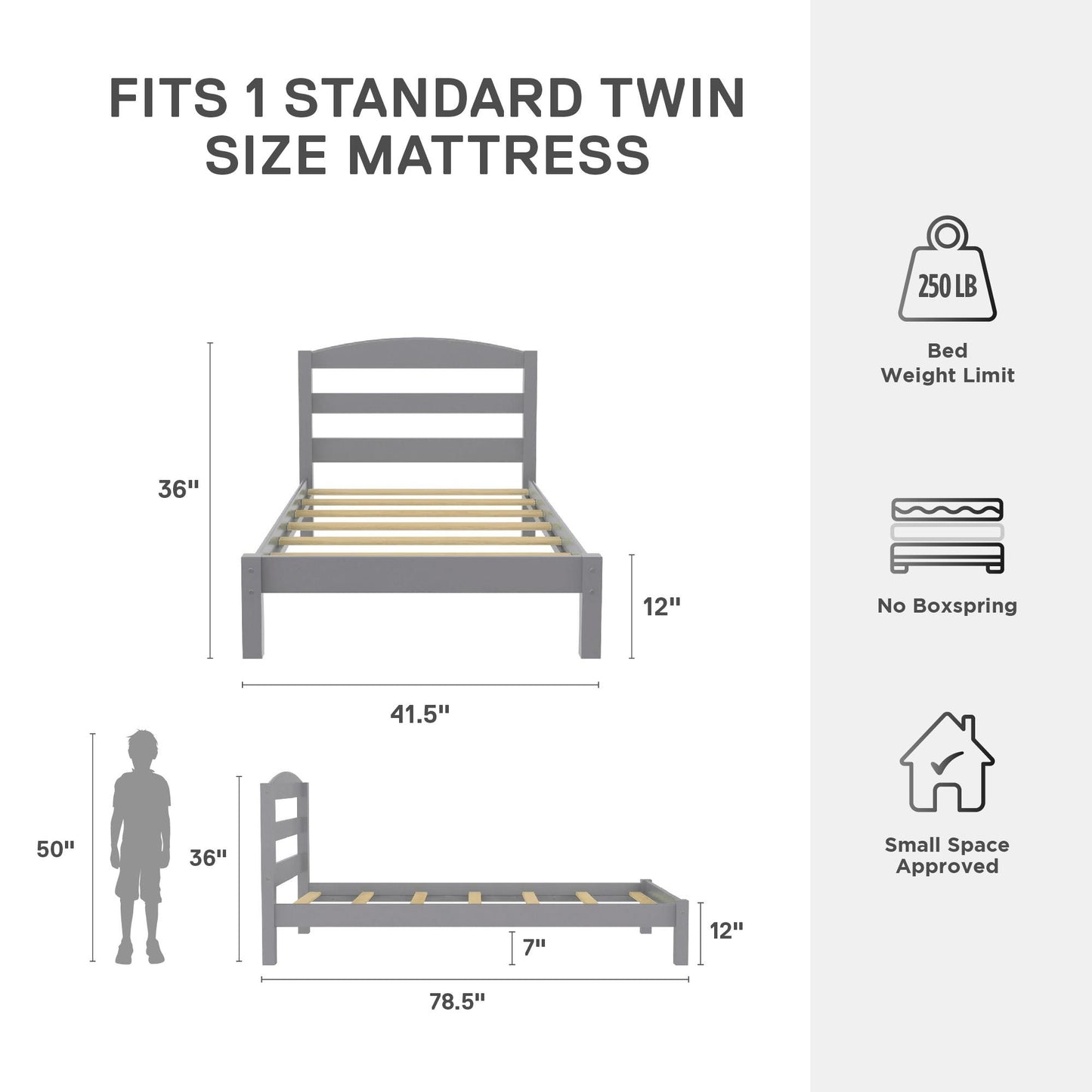 Better Homes & Gardens Leighton Bed Frame - Gray