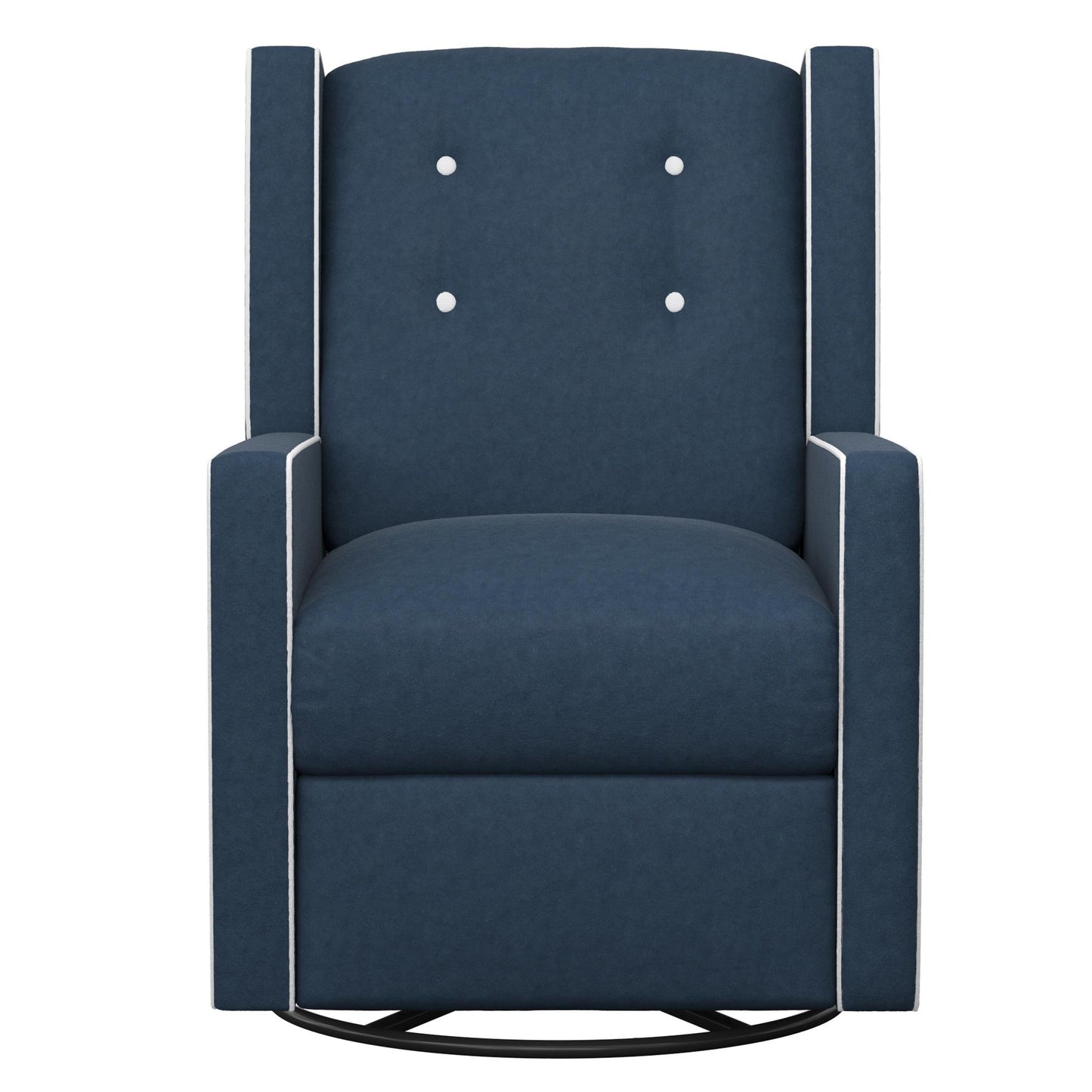 Mikayla Swivel Glider Recliner Chair Pocket Coil Seating - Blue
