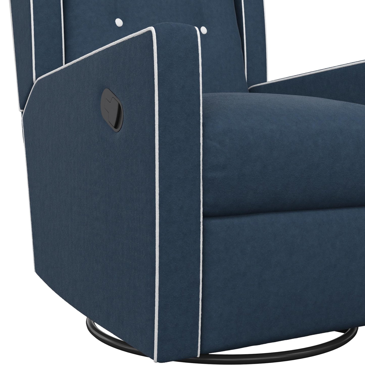Mikayla Swivel Glider Recliner Chair Pocket Coil Seating - Blue