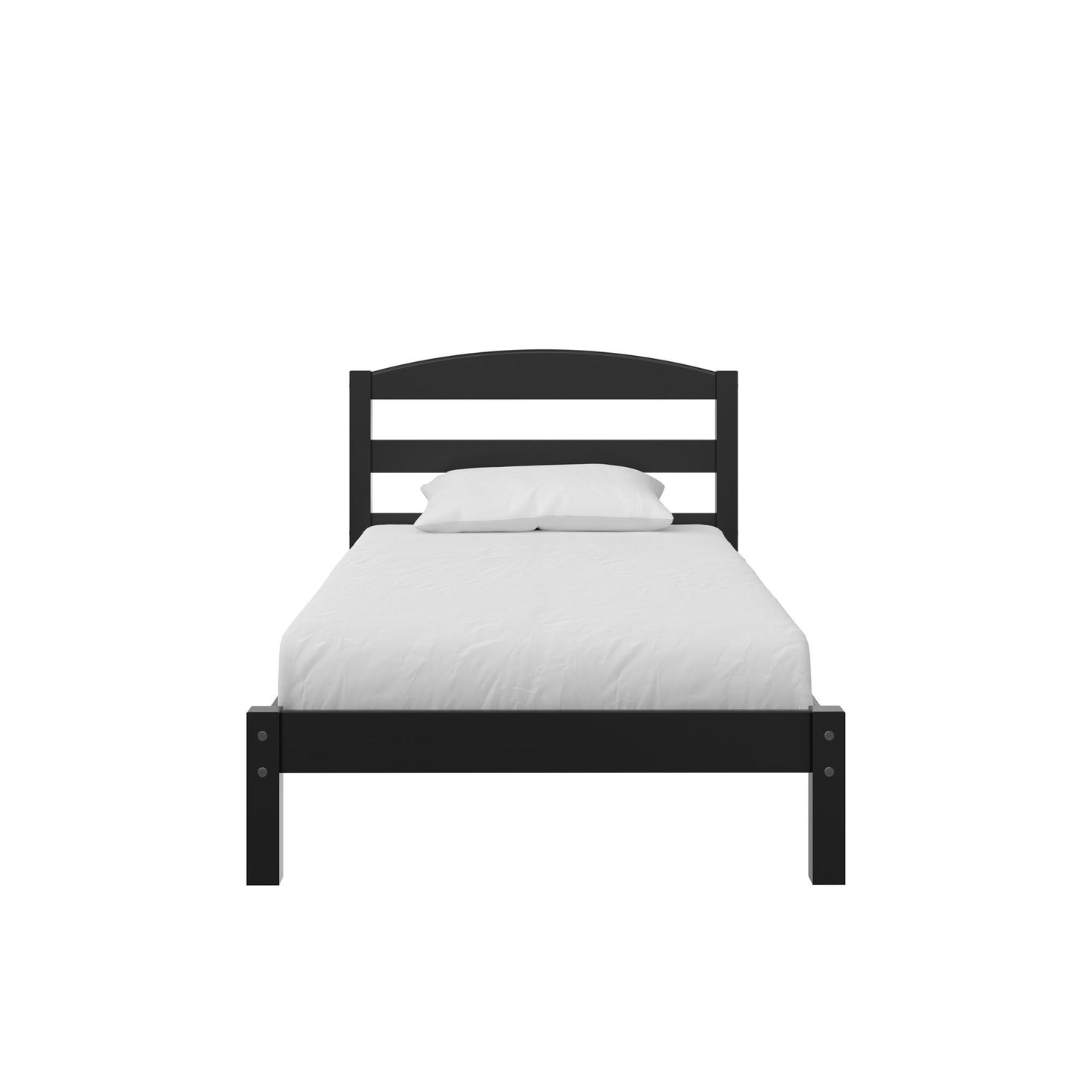 Braylon Twin Sized Wooden Bed Frame with Wood Slats - Black