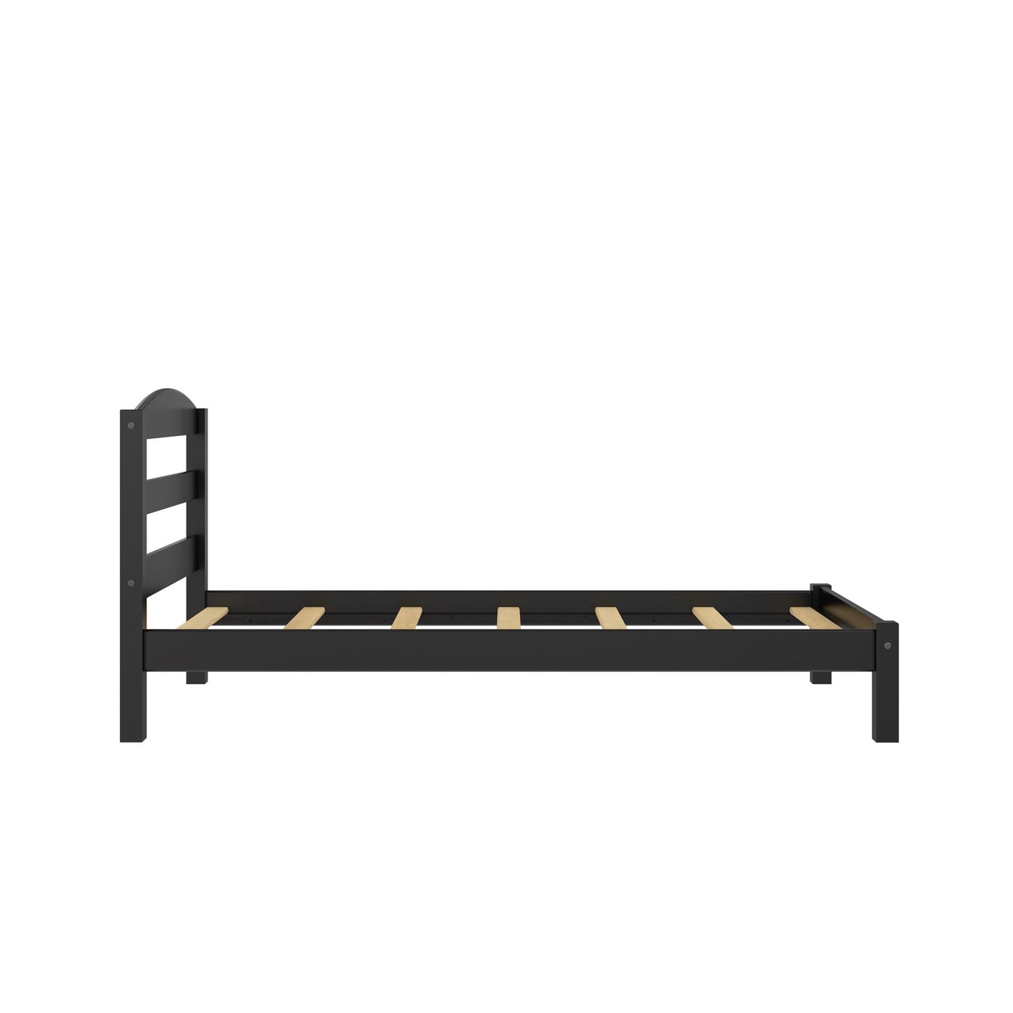 Braylon Twin Sized Wooden Bed Frame with Wood Slats - Black