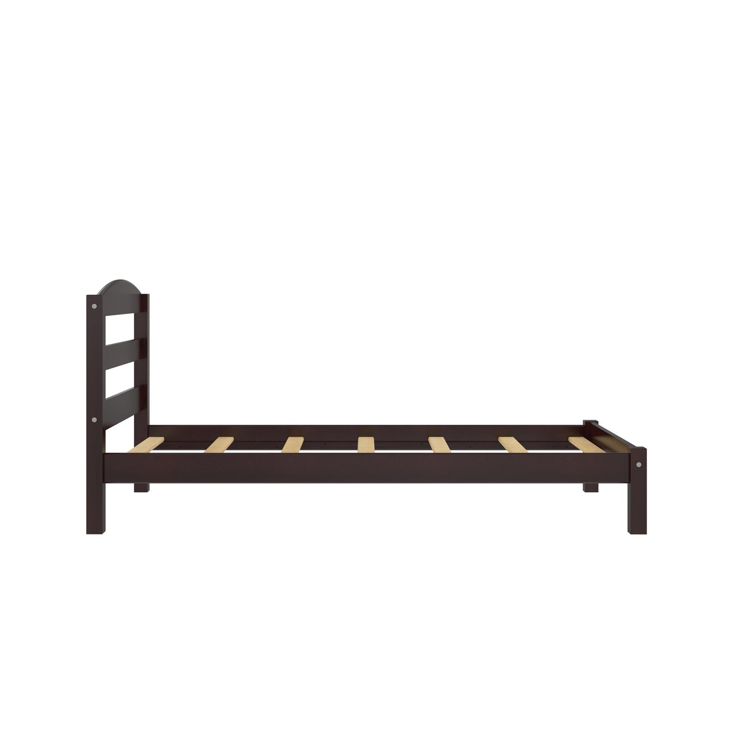 Braylon Twin Sized Wooden Bed Frame with Wood Slats - Espresso