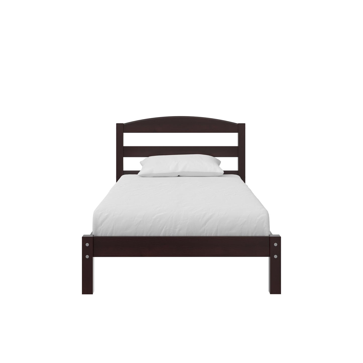 Braylon Twin Sized Wooden Bed Frame with Wood Slats - Espresso