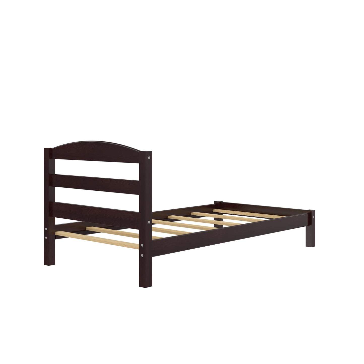 Braylon Twin Sized Wooden Bed Frame with Wood Slats - Espresso