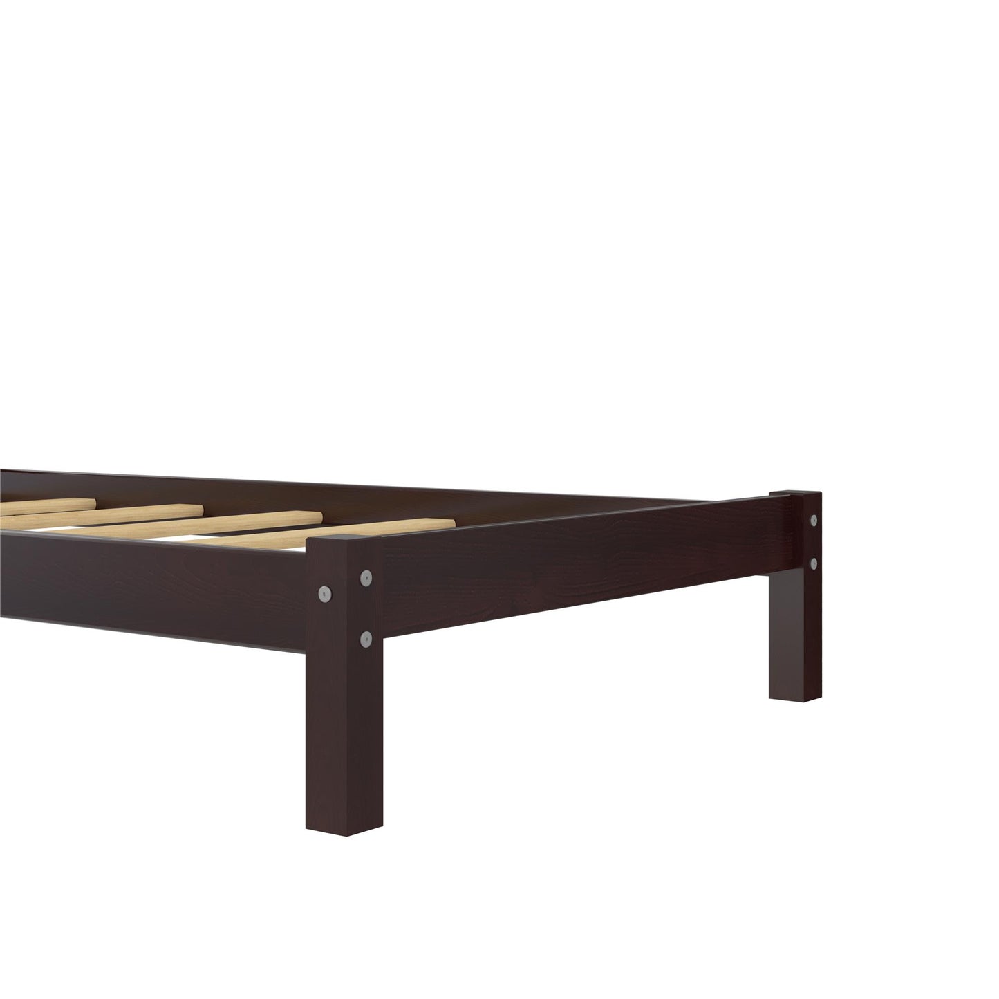 Braylon Twin Sized Wooden Bed Frame with Wood Slats - Espresso