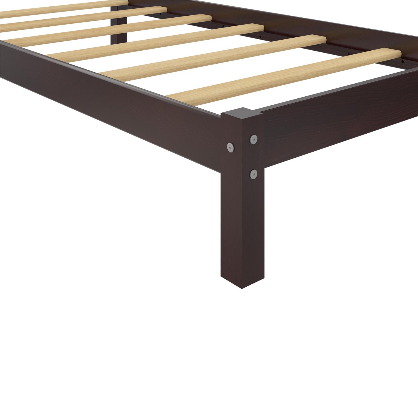 Braylon Twin Sized Wooden Bed Frame with Wood Slats - Espresso