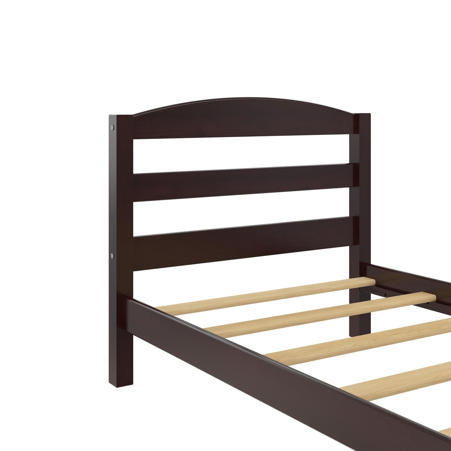 Braylon Twin Sized Wooden Bed Frame with Wood Slats - Espresso