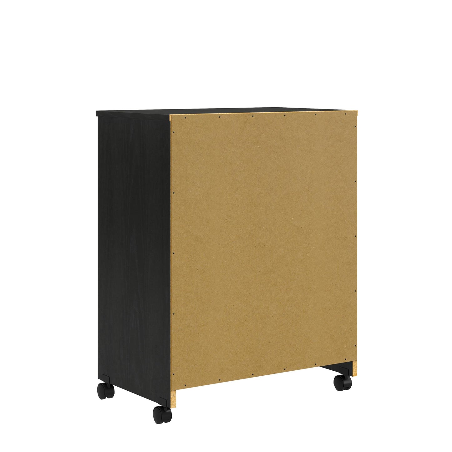 Landry 2 Door Utility Microwave Cart with Shelves - Black Oak