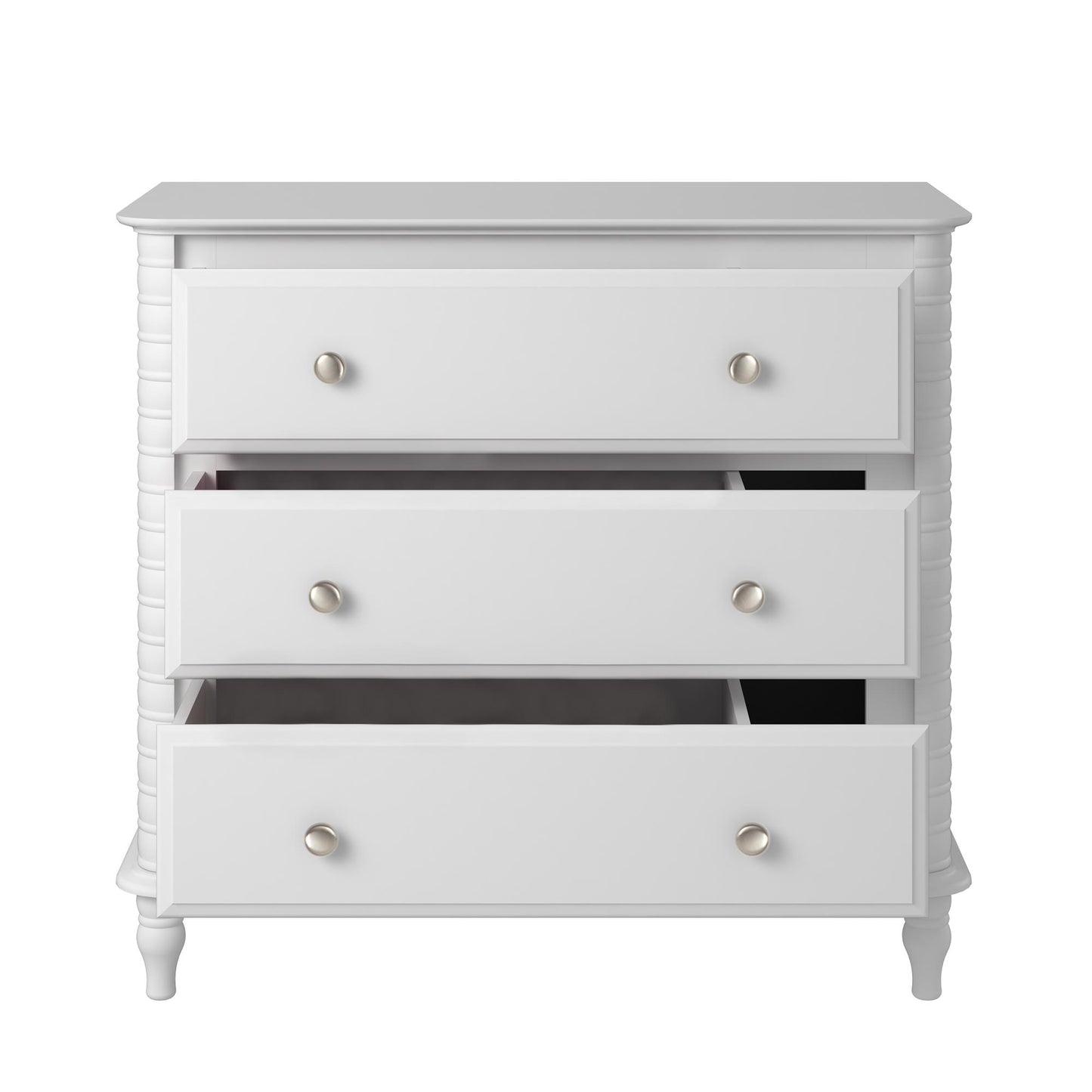 Rowan Valley Linden 3 Drawer Dresser with Wood Feet - White