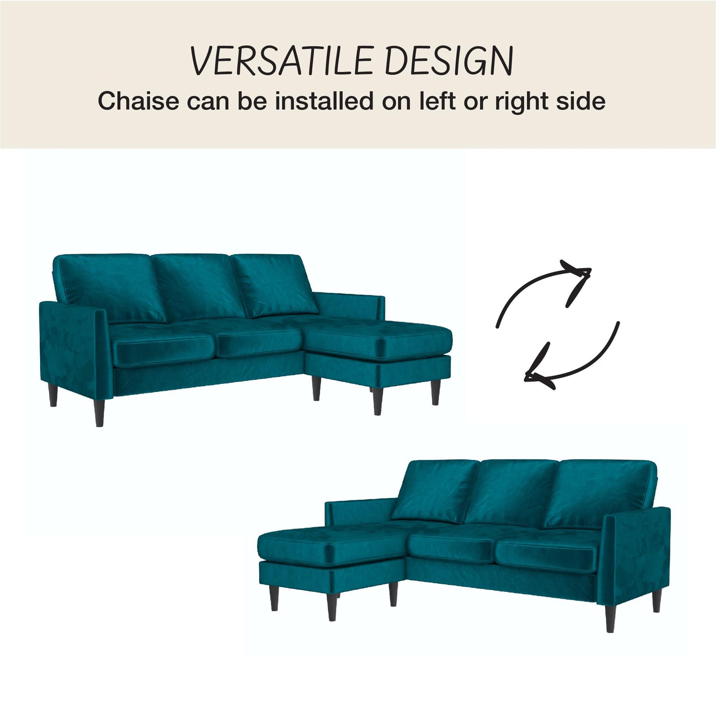 Winston Reversible Sofa Sectional - Green