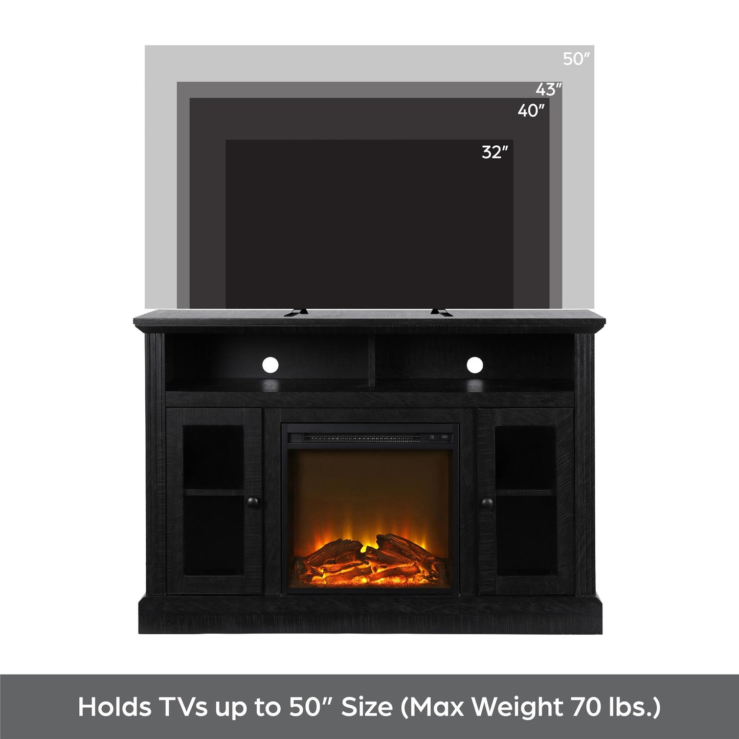 Chicago Electric Fireplace TV Console for TVs up to 50 Inch - Natural