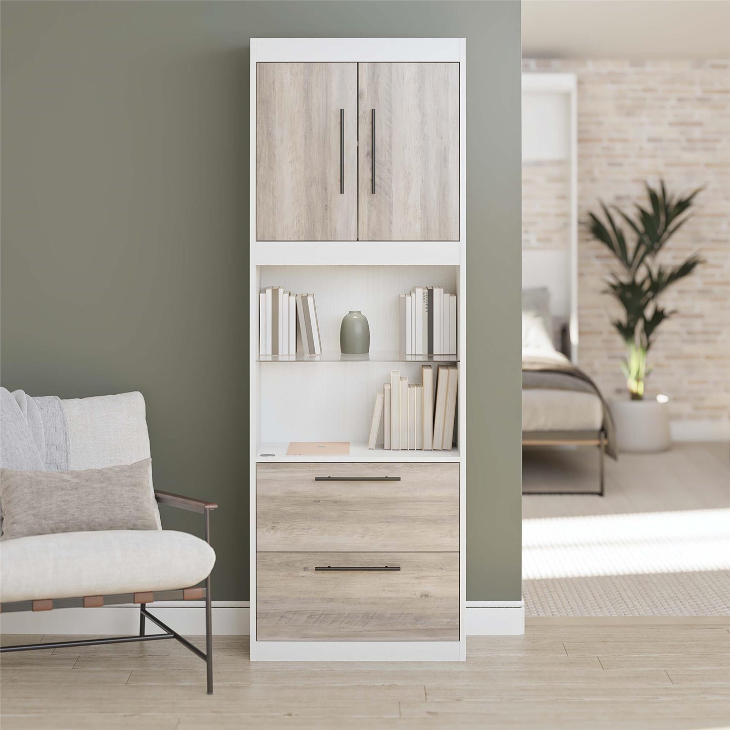 Single Side Cabinet Glass Shelf LED Lighting - Ironwood