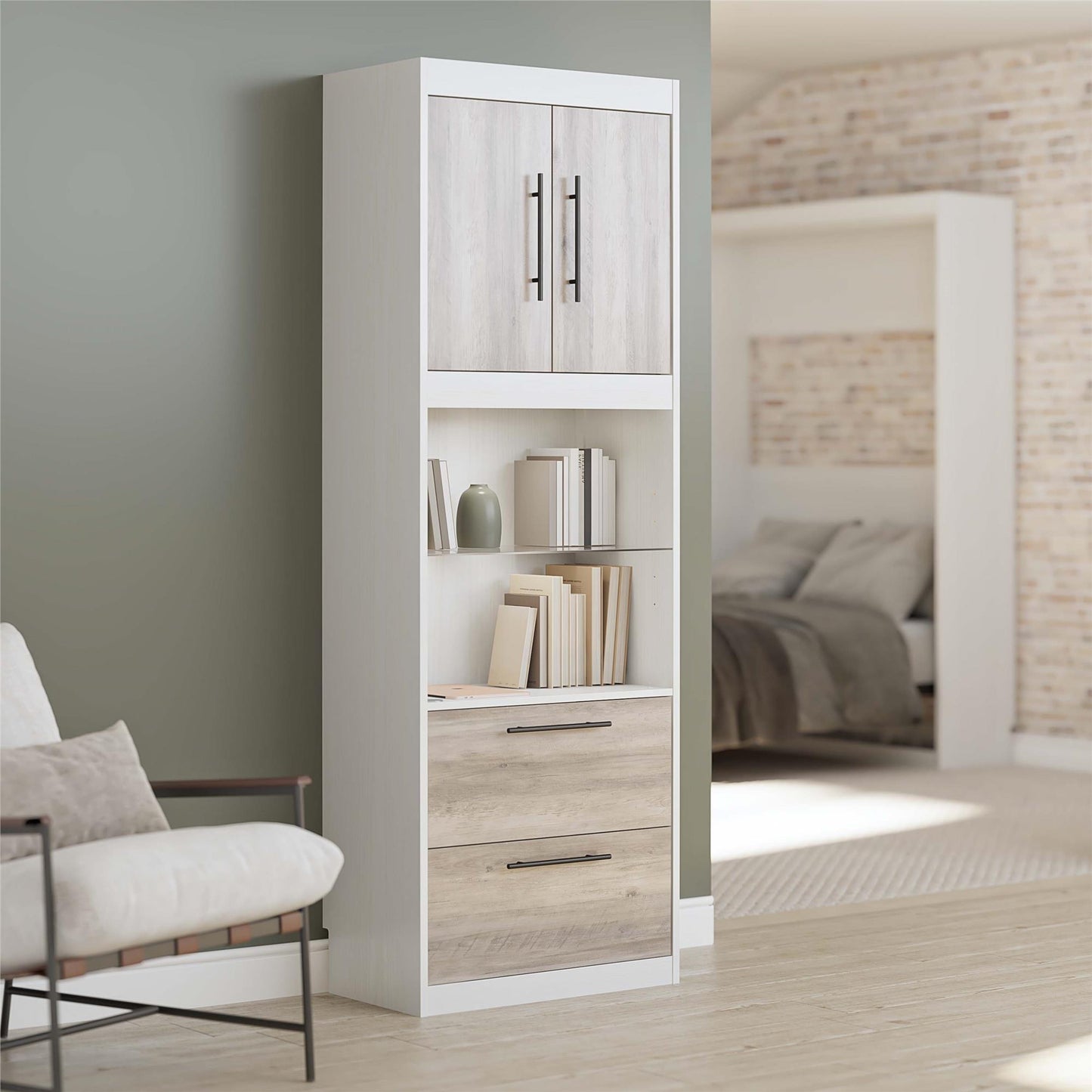 Single Side Cabinet Glass Shelf LED Lighting - Ironwood