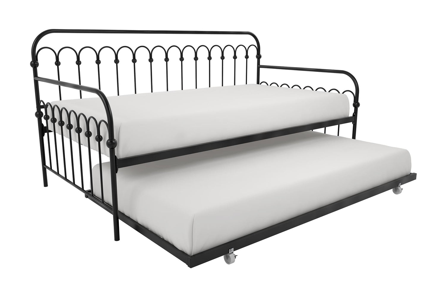 Bright Pop Metal Daybed with Trundle - Black - Twin