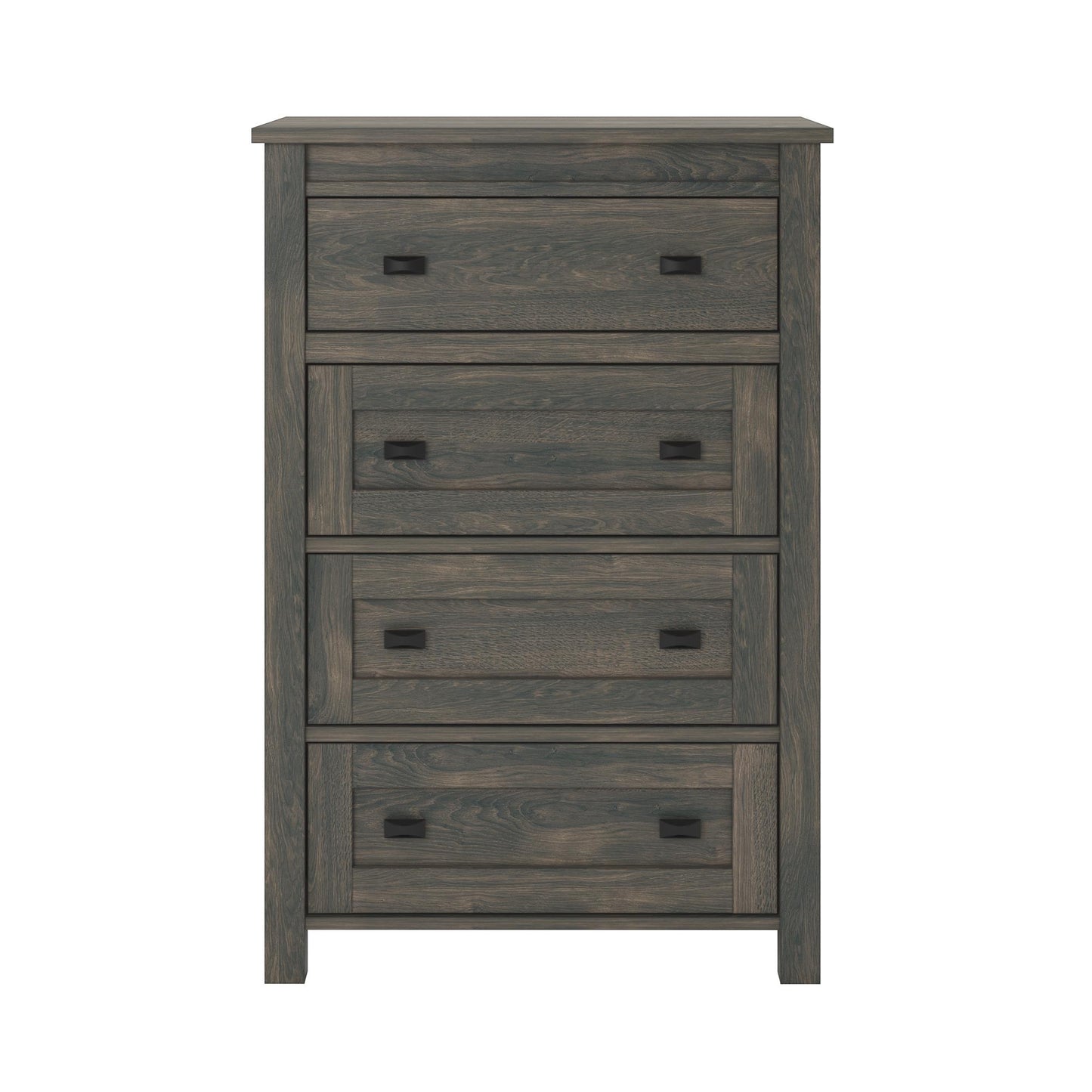 Farmington 4 Drawer Rustic Farmhouse Dresser with Linen Interiors - Weathered Oak