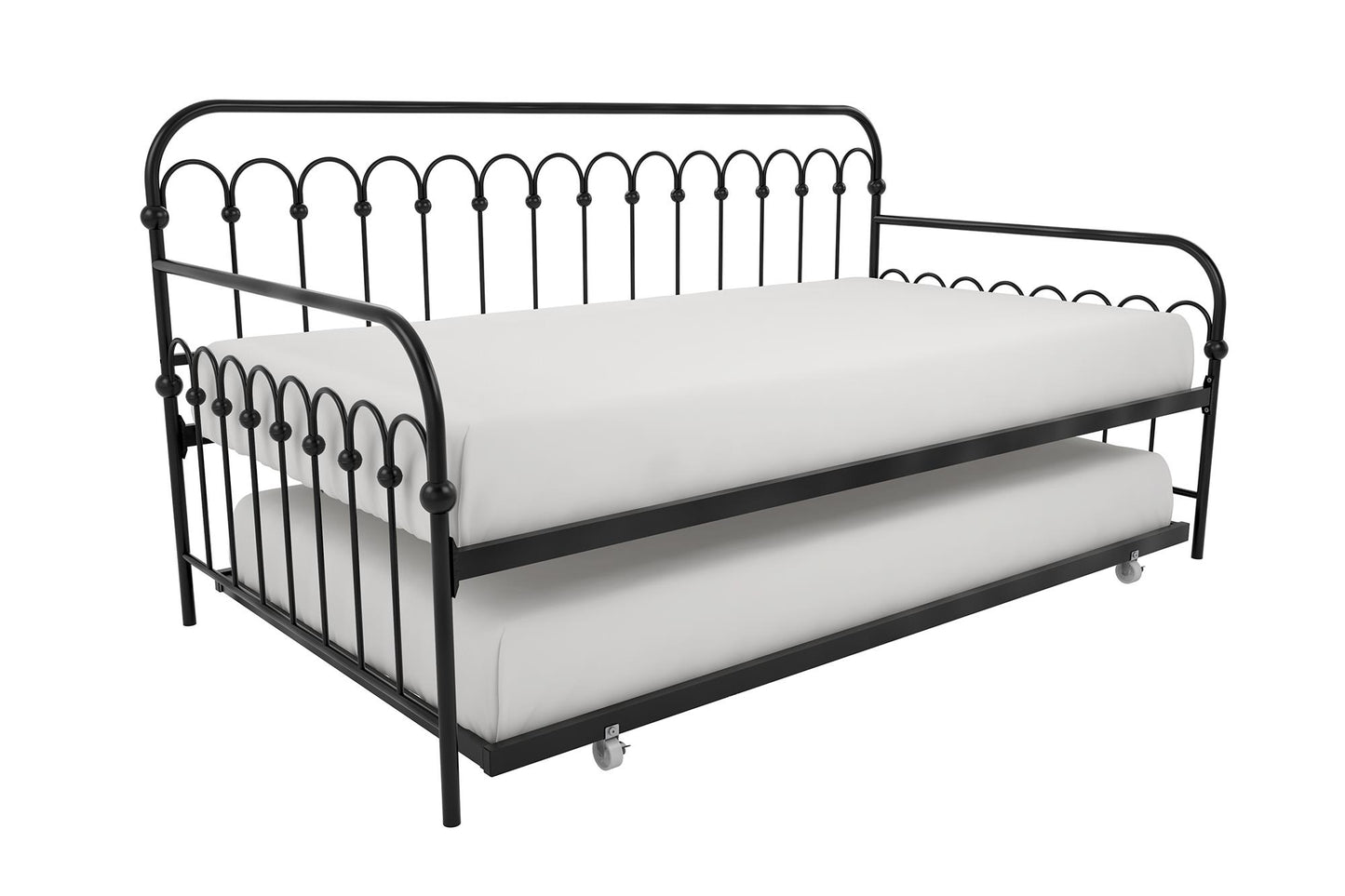 Bright Pop Metal Daybed with Trundle - Black - Twin