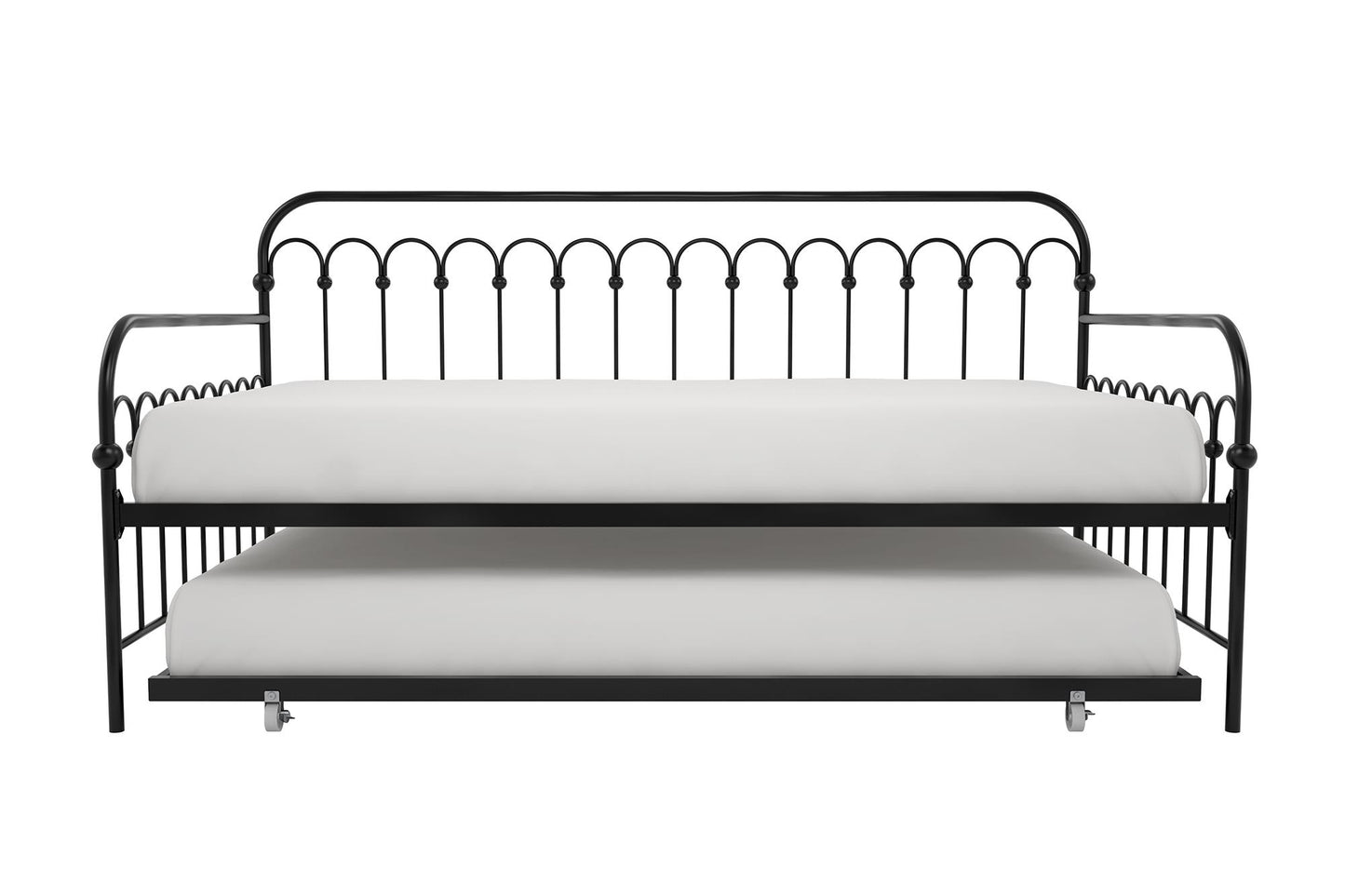 Bright Pop Metal Daybed with Trundle - Black - Twin