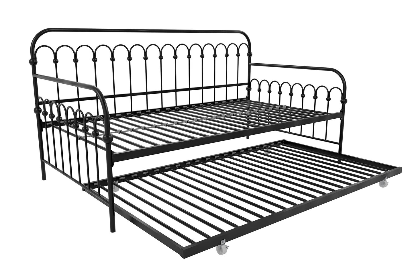 Bright Pop Metal Daybed with Trundle - Black - Twin
