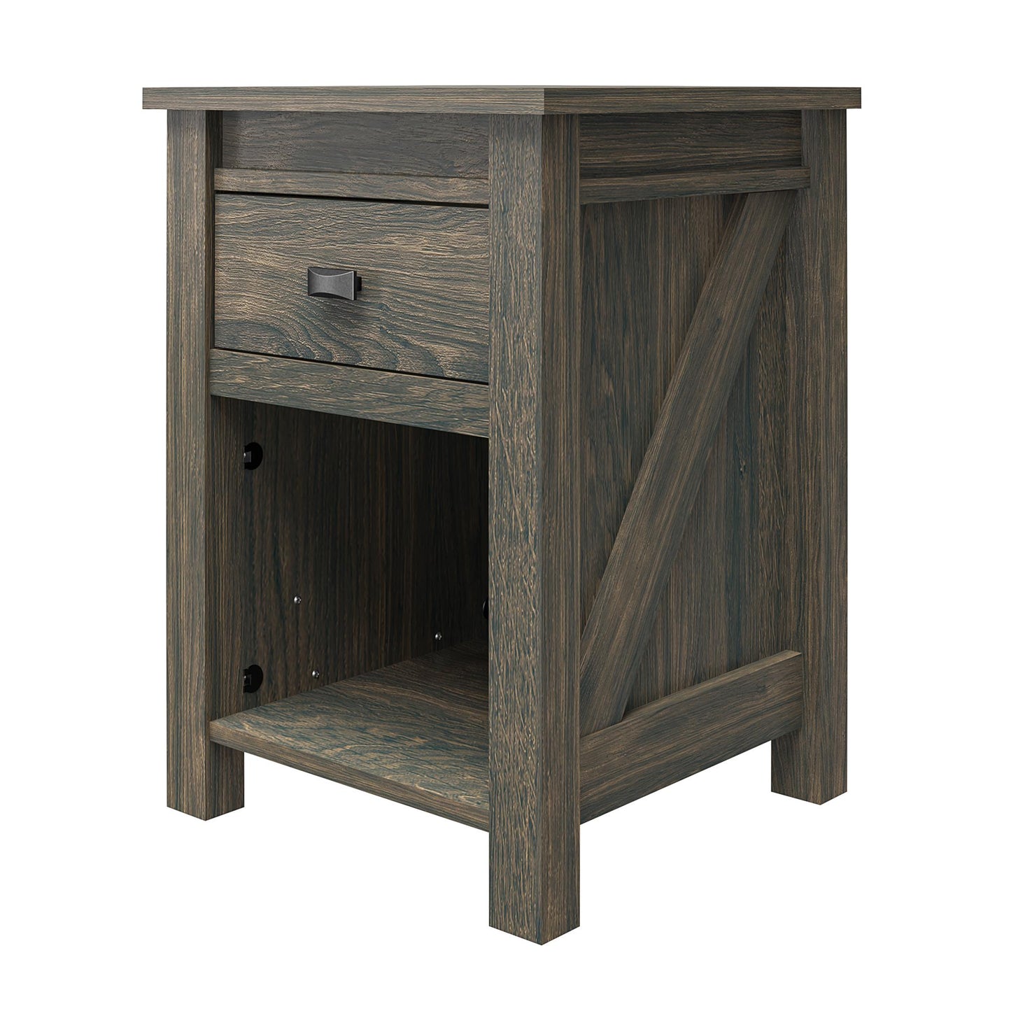 Farmington Rustic Farmhouse Nightstand with 1 Drawer - Weathered Oak