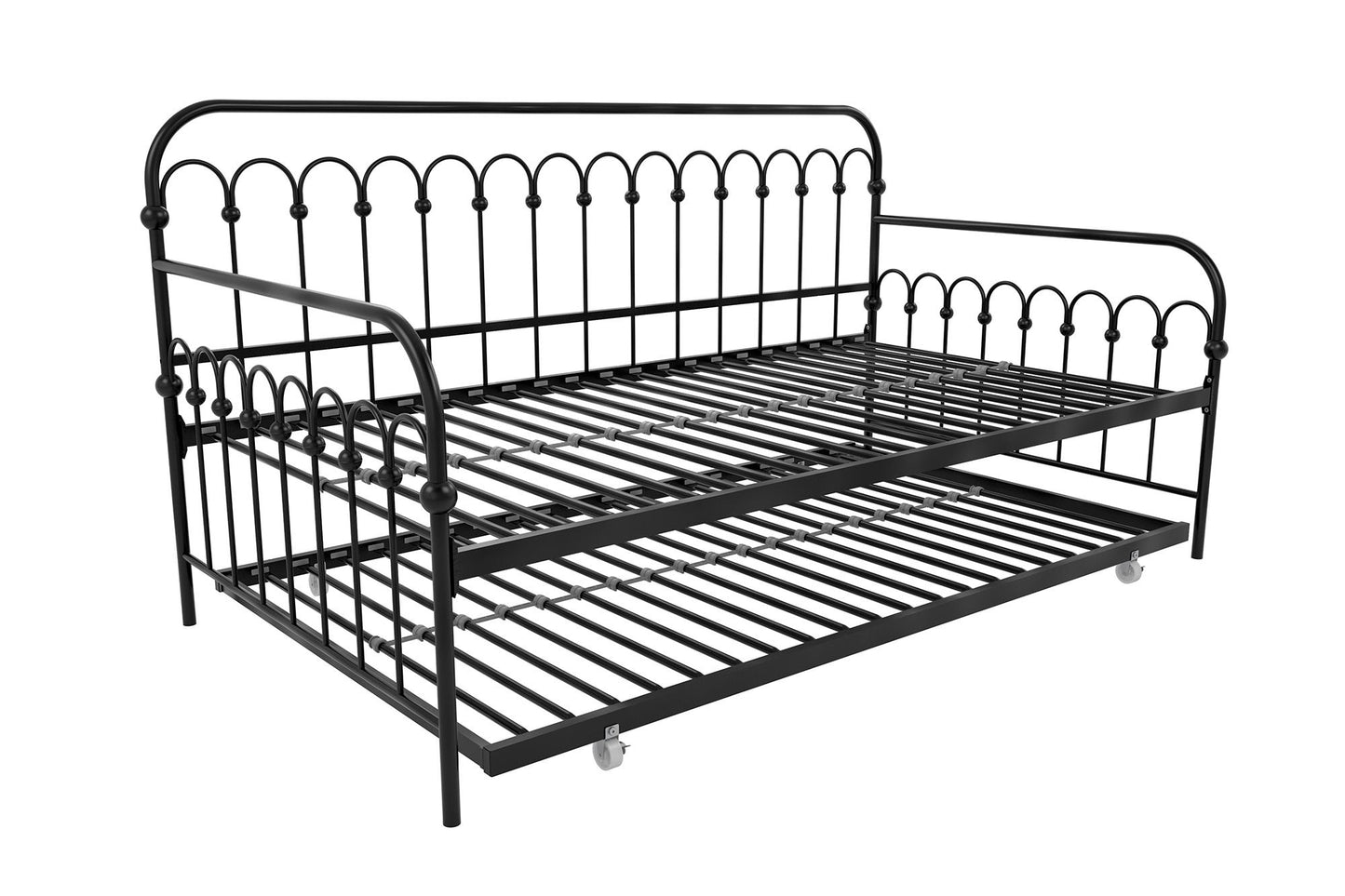 Bright Pop Metal Daybed with Trundle - Black - Twin