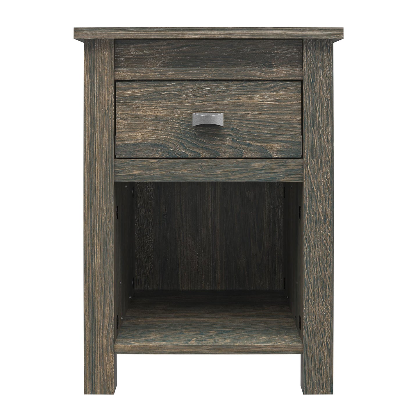 Farmington Rustic Farmhouse Nightstand with 1 Drawer - Weathered Oak