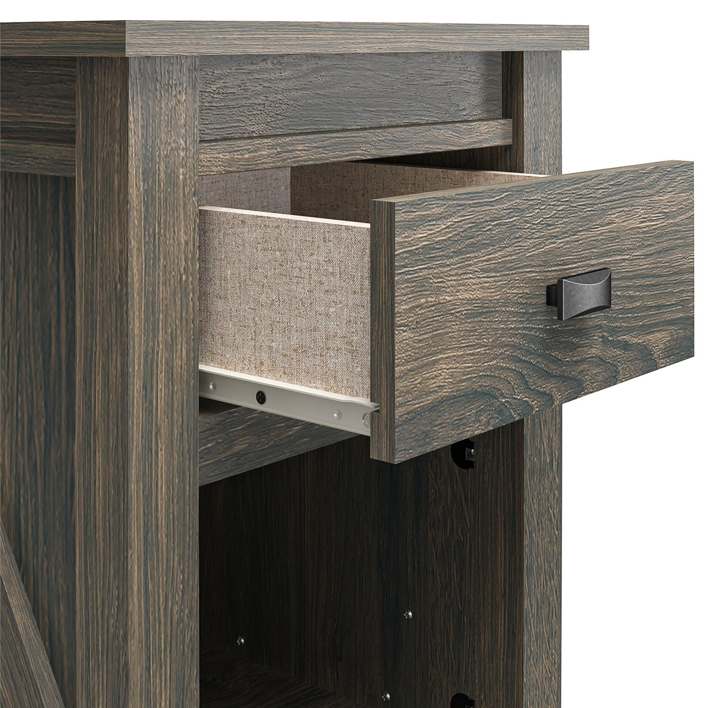 Farmington Rustic Farmhouse Nightstand with 1 Drawer - Weathered Oak